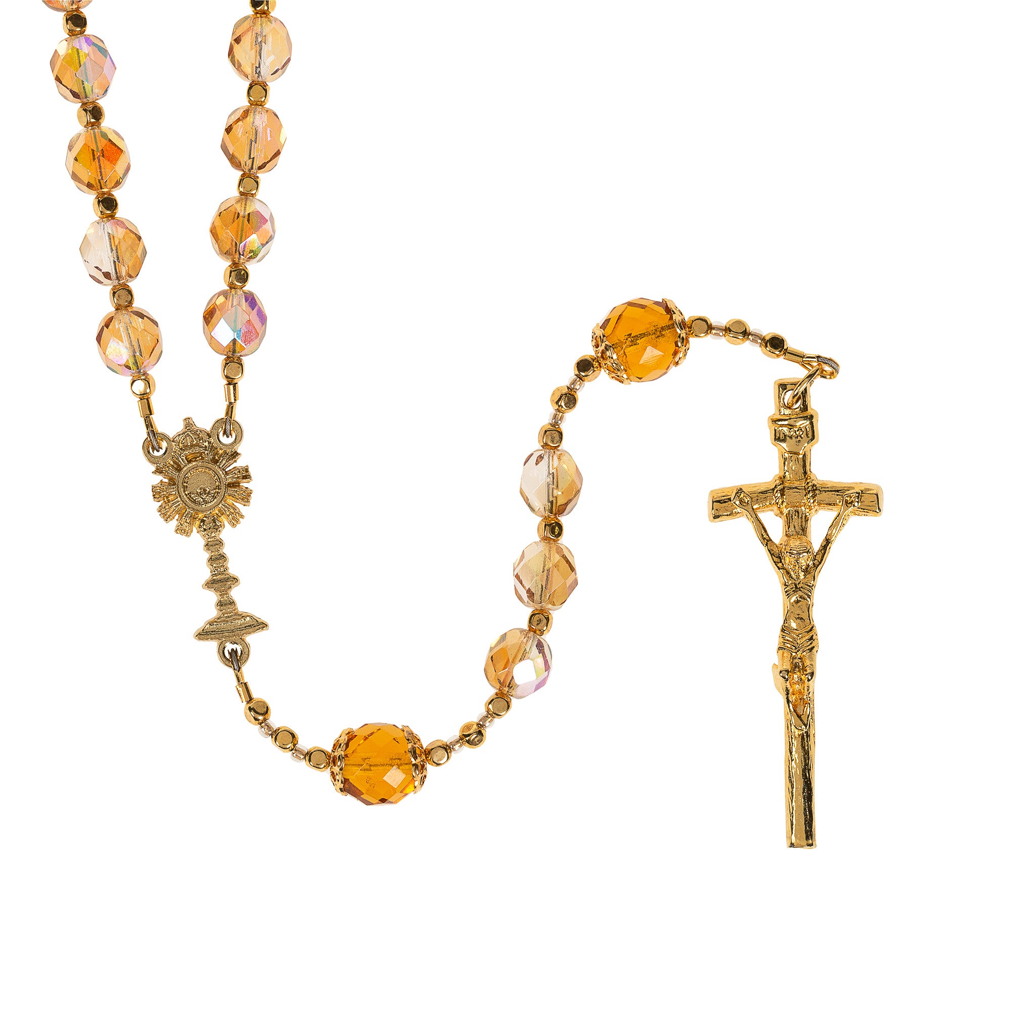 Adoration of the Lord Golden Crystal Rosary