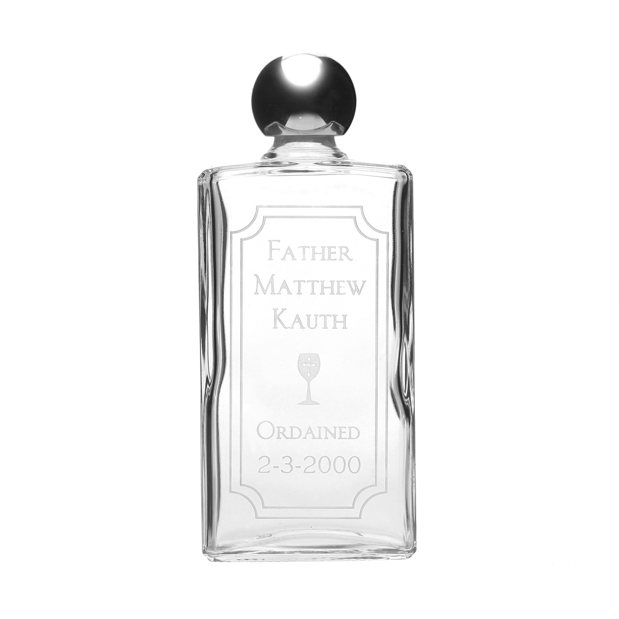 Personalized Ordination Holy Water Bottle