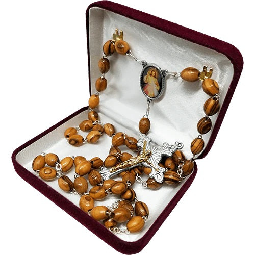 Holy Land Divine Mercy Olive Wood Rosary