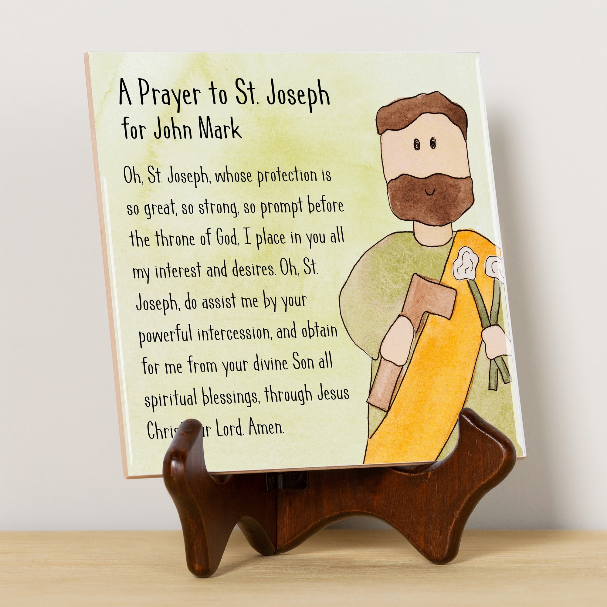 Personalized St. Joseph Prayer Tile