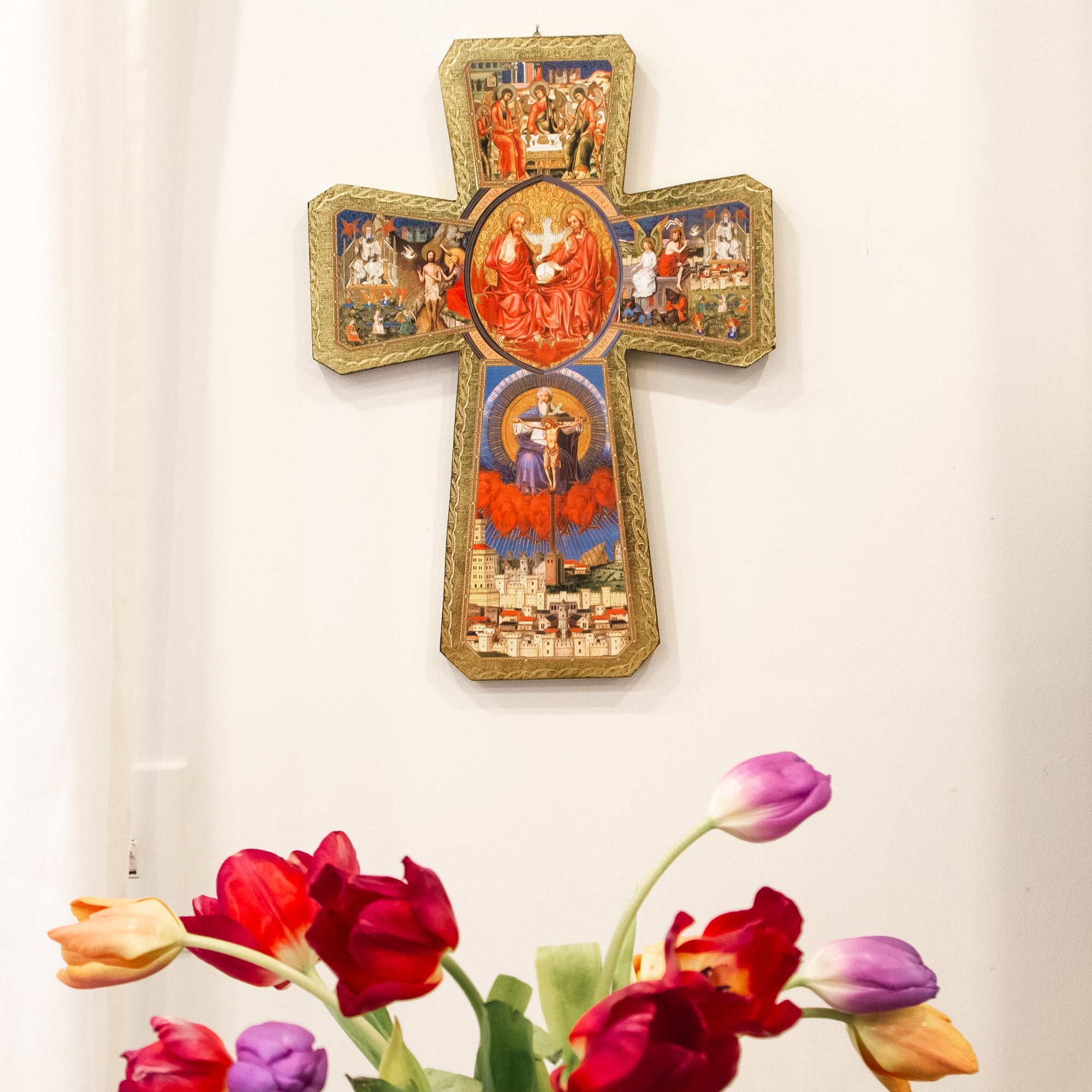 Holy Trinity Cross Italian Plaque