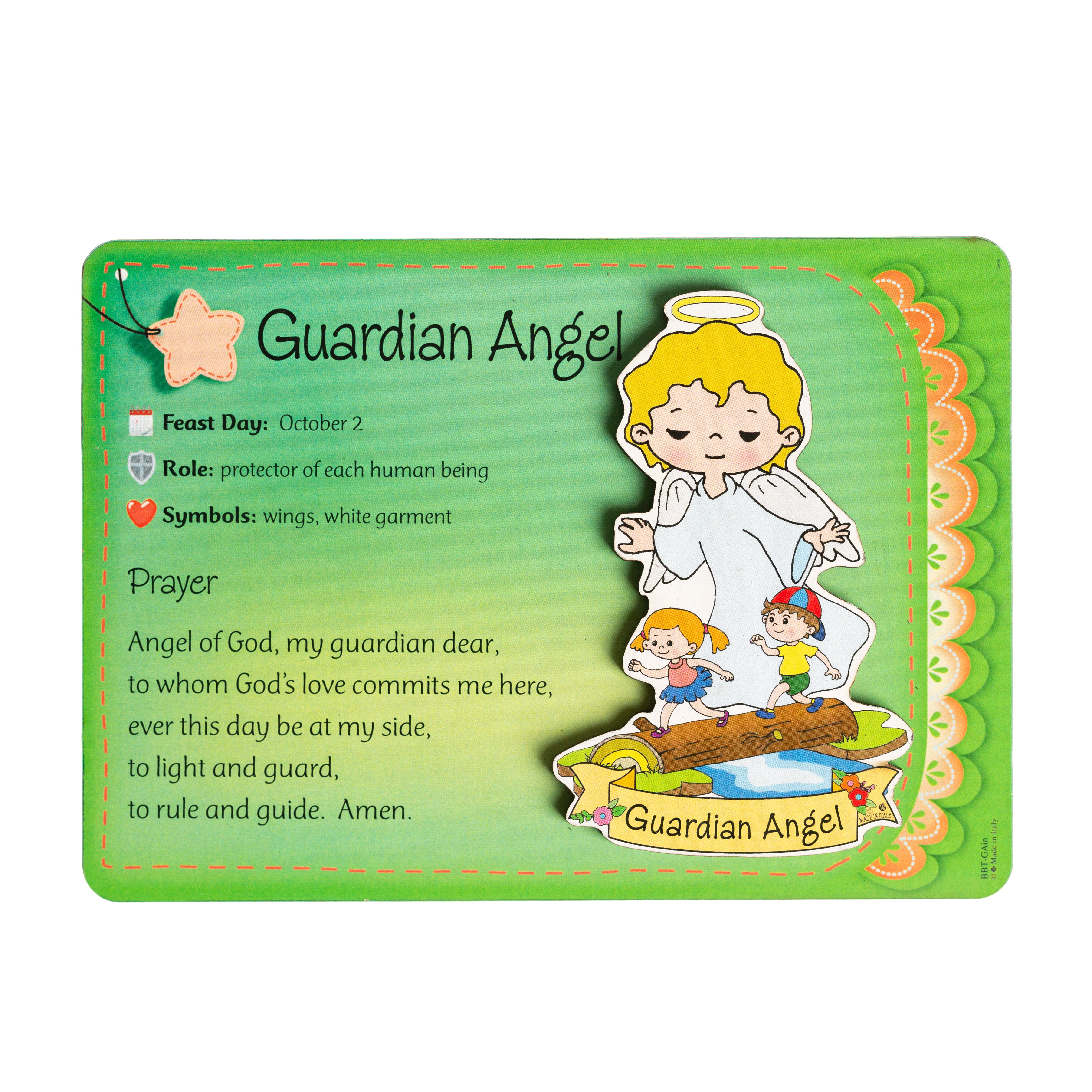 Guardian Angel Children's Plaque - 4" x 5.7"