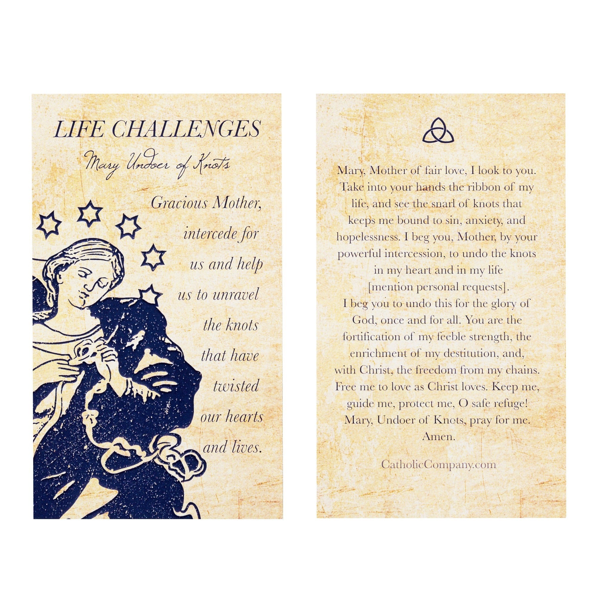 Our Lady Undoer of Knots - Life Challenges Prayer Card
