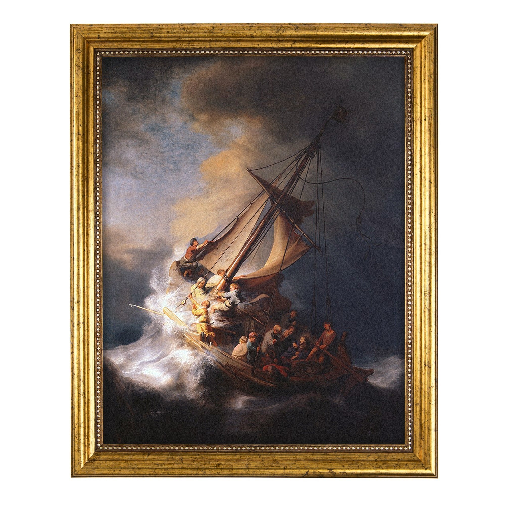 The Storm on the Sea of Galilee Gold Framed Print