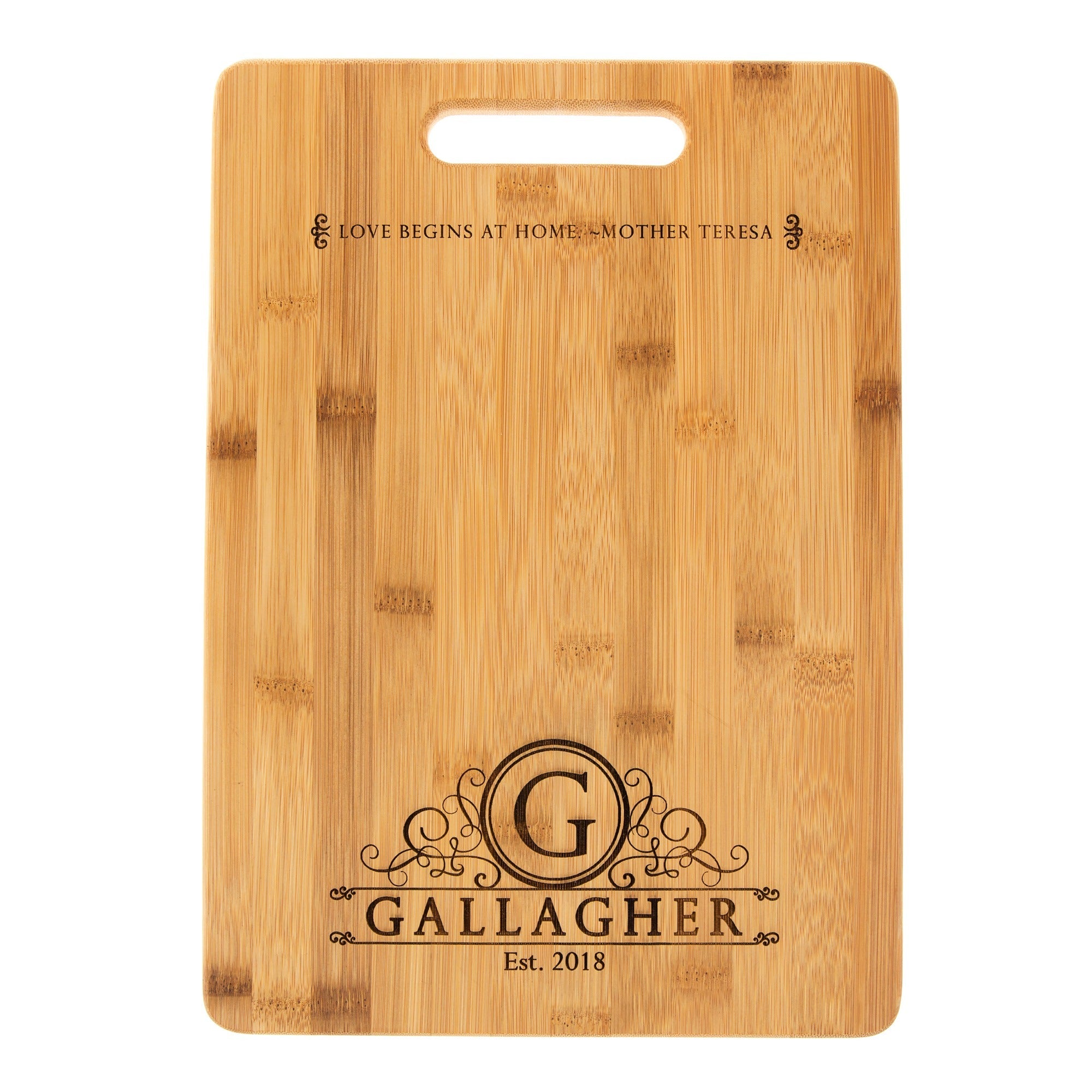 Love Begins at Home Cutting Board