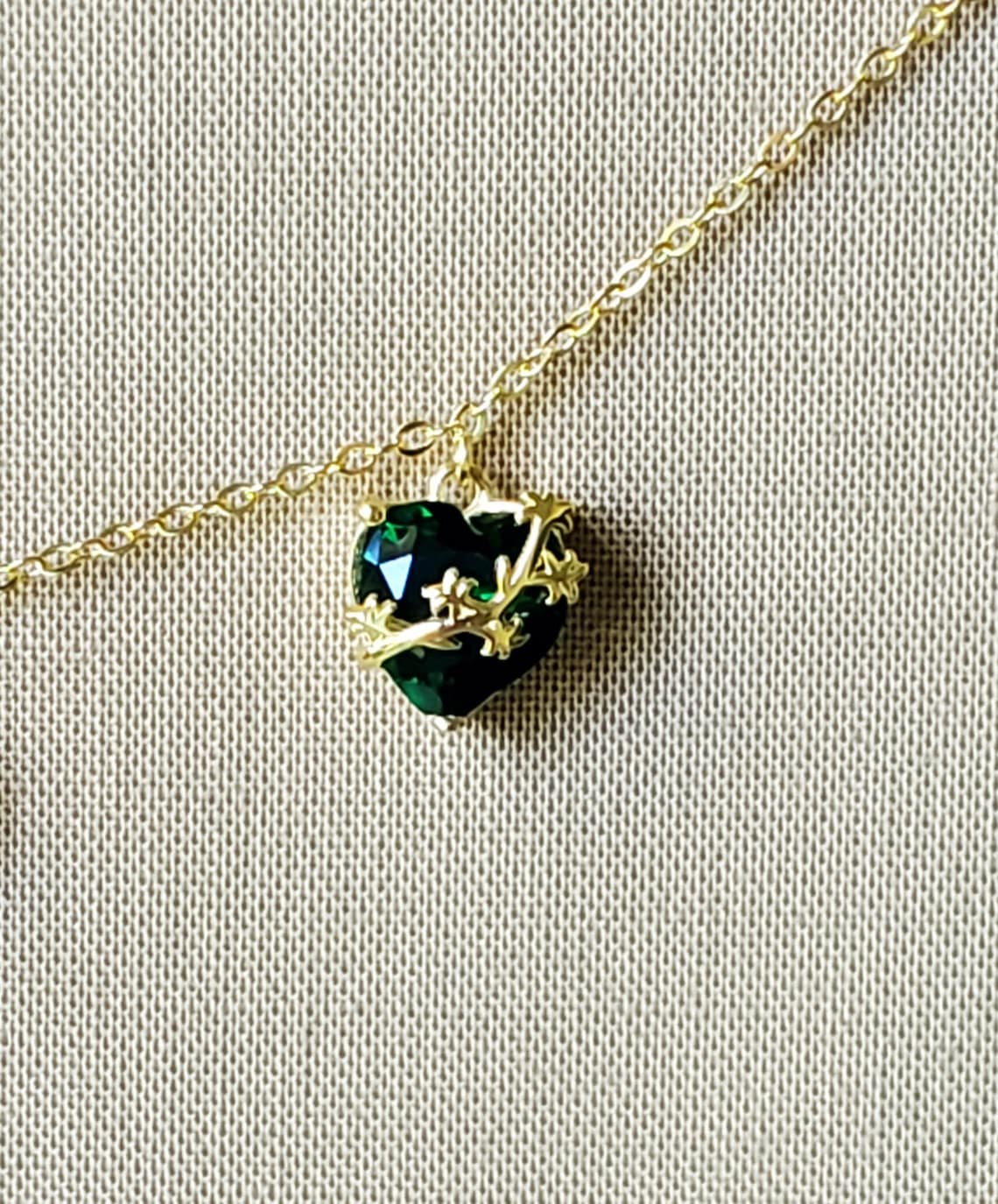 Gold Over Sterling 3 Hearts Jeweled Choker