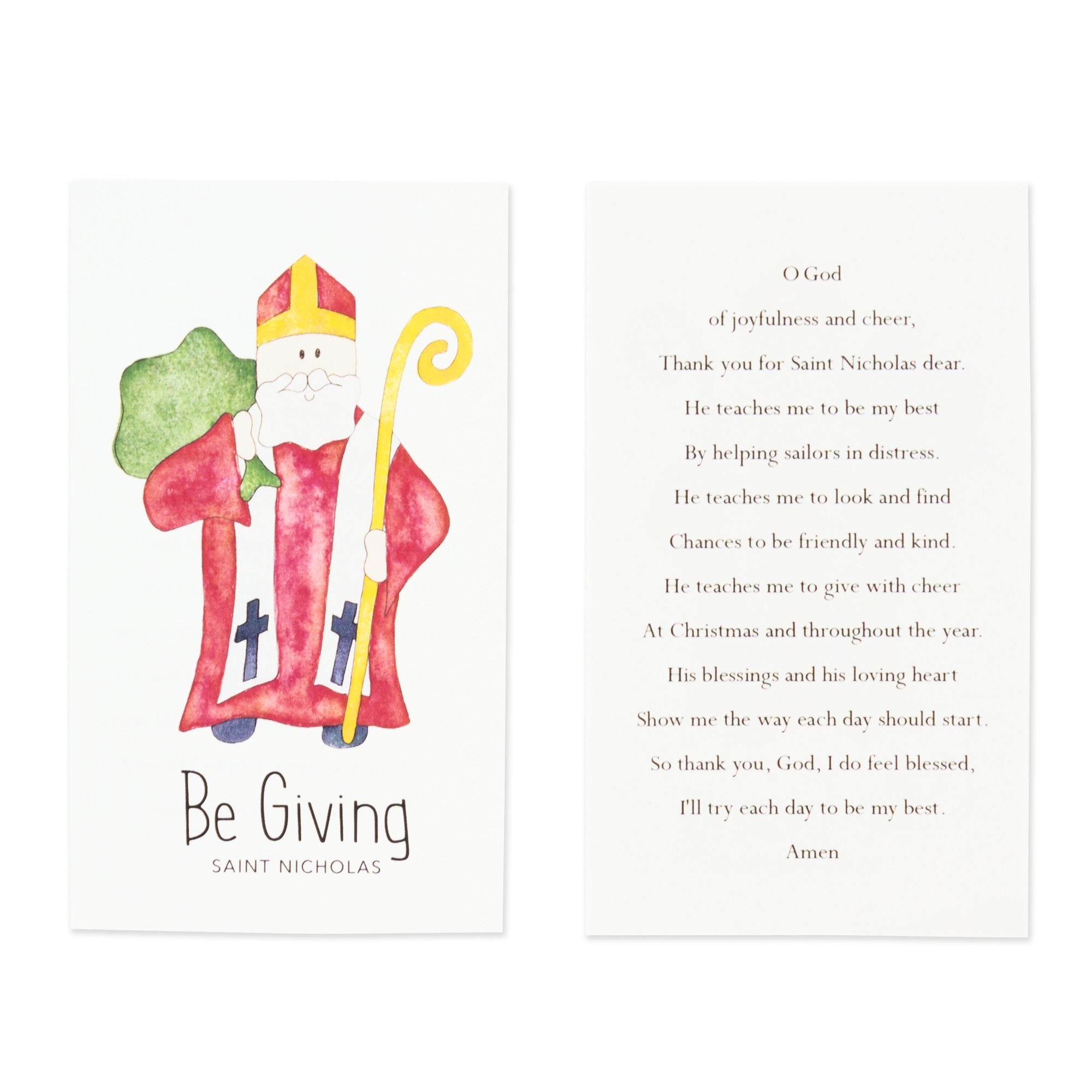 St. Nicholas "Be Giving" Personalized Prayer Card