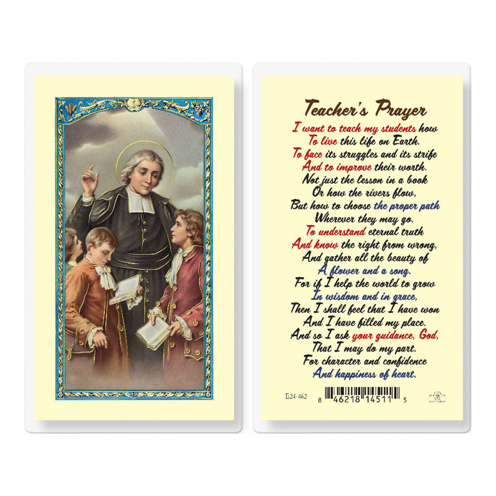 Teachers Prayer - John Baptiste de La Salle Prayer Card