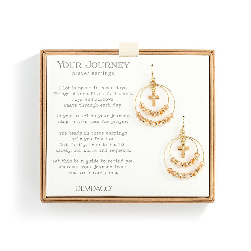 Beaded Prayer Hoop Earrings