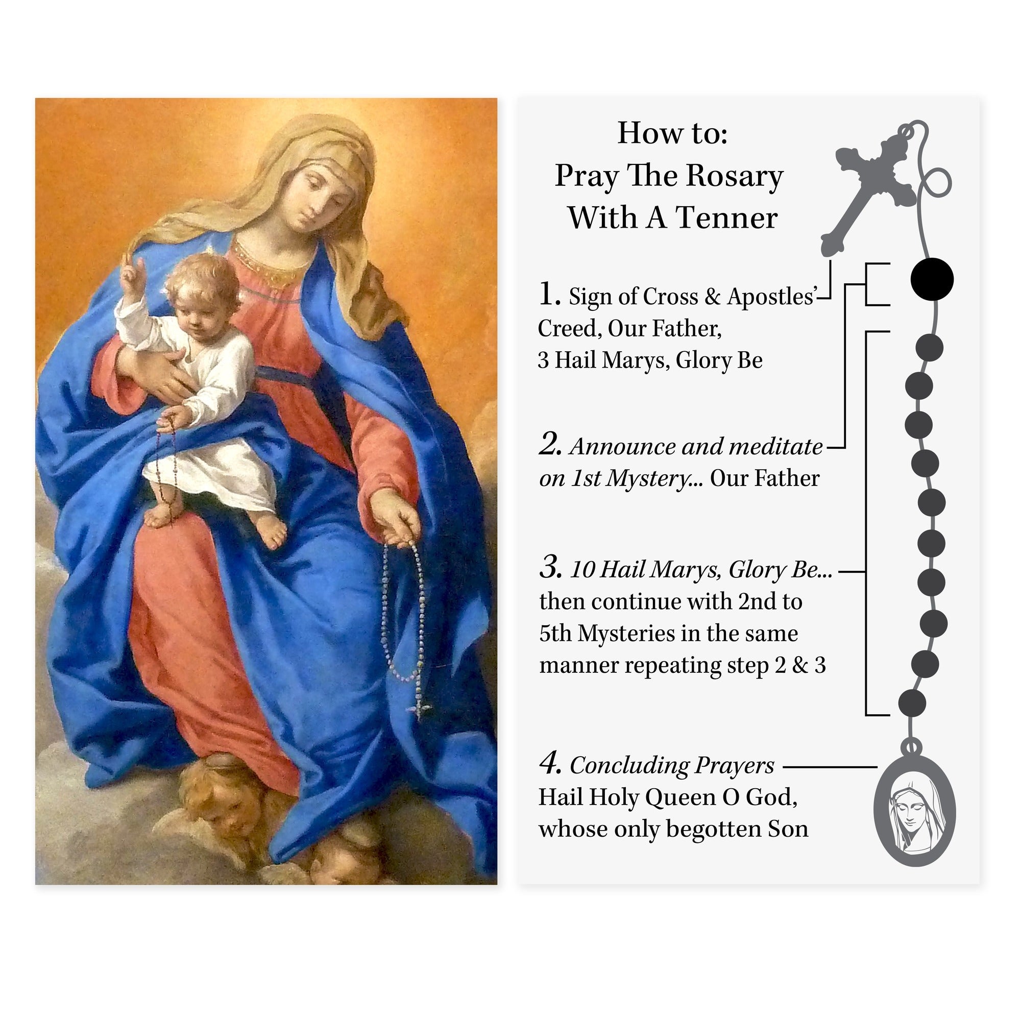 Pray the Rosary With A Tenner Prayer Card
