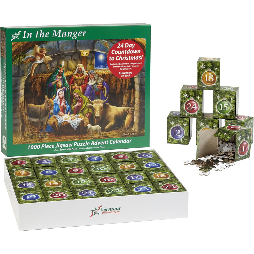 In The Manger Jigsaw Puzzle Advent Calendar - 1000 Pieces