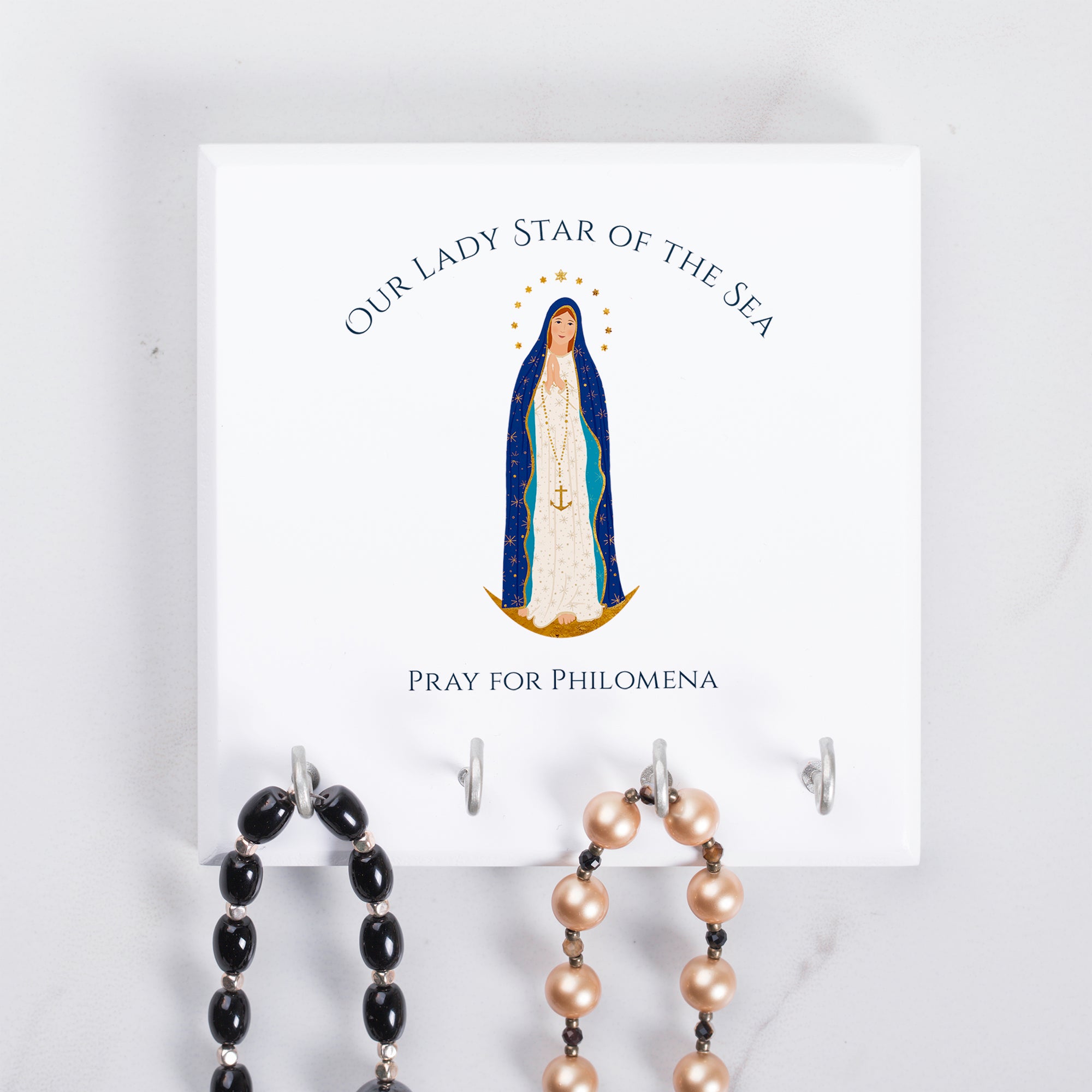 Personalized Our Lady Star of the Sea Rosary Rack