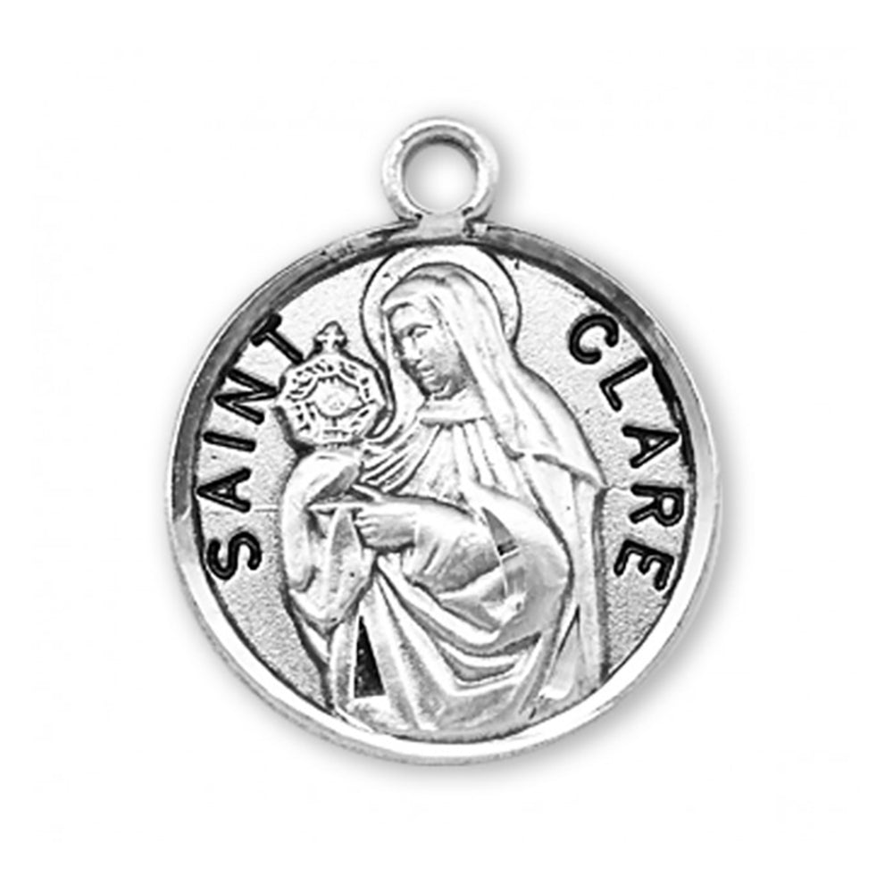 Petite Sterling Round St. Clare Medal Necklace