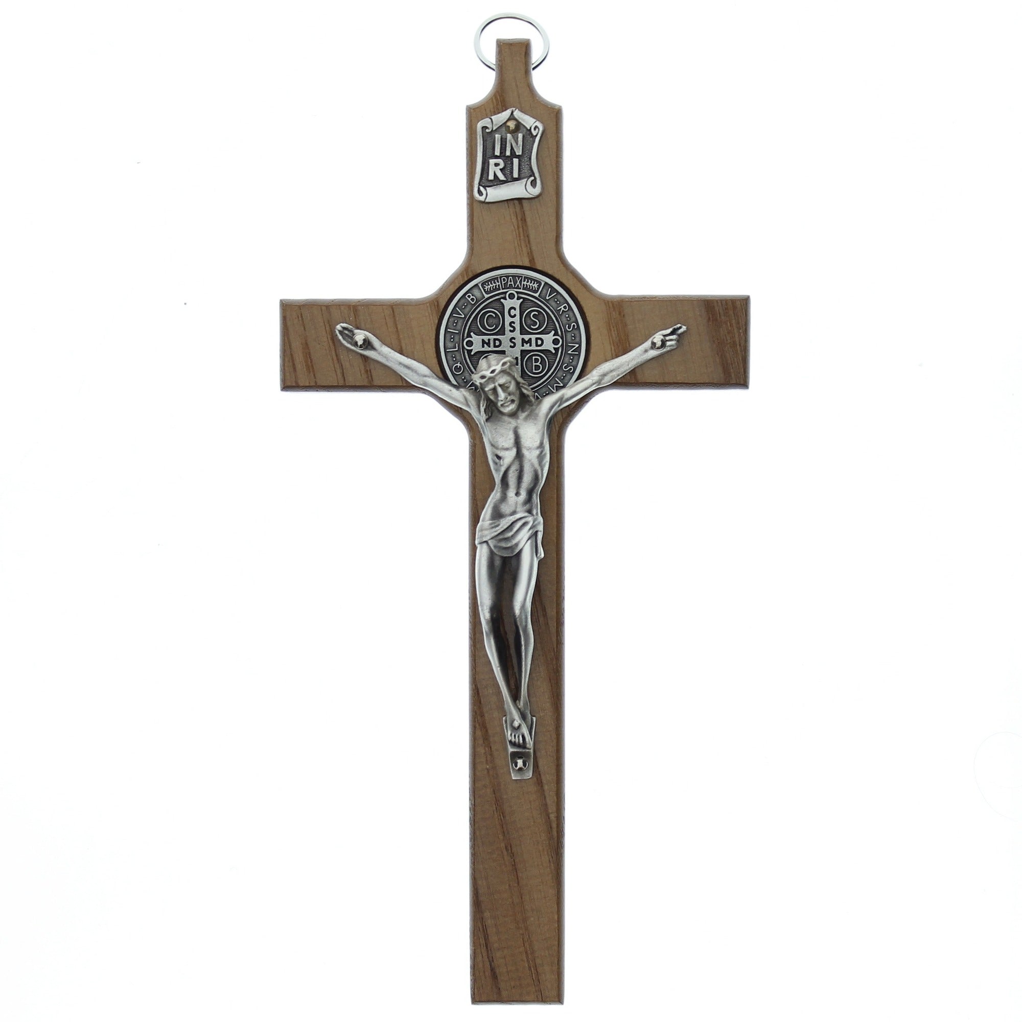 Walnut St. Benedict Crucifix - 8"