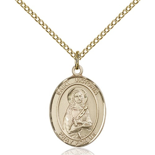 St. Victoria Pendant with Chain, Bliss, Gold Filled
