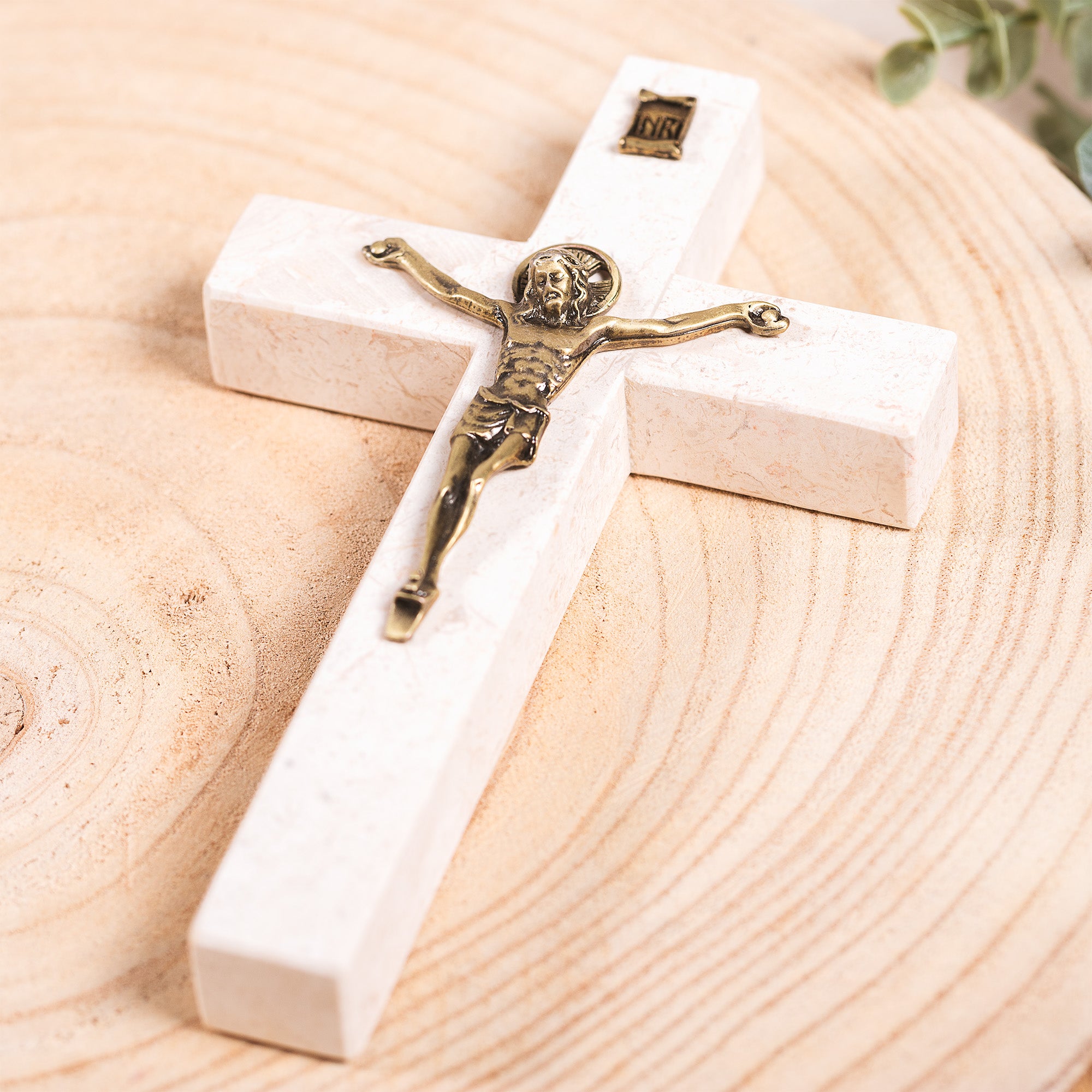 Bethlehem Stone & Antique Metal Crucifix