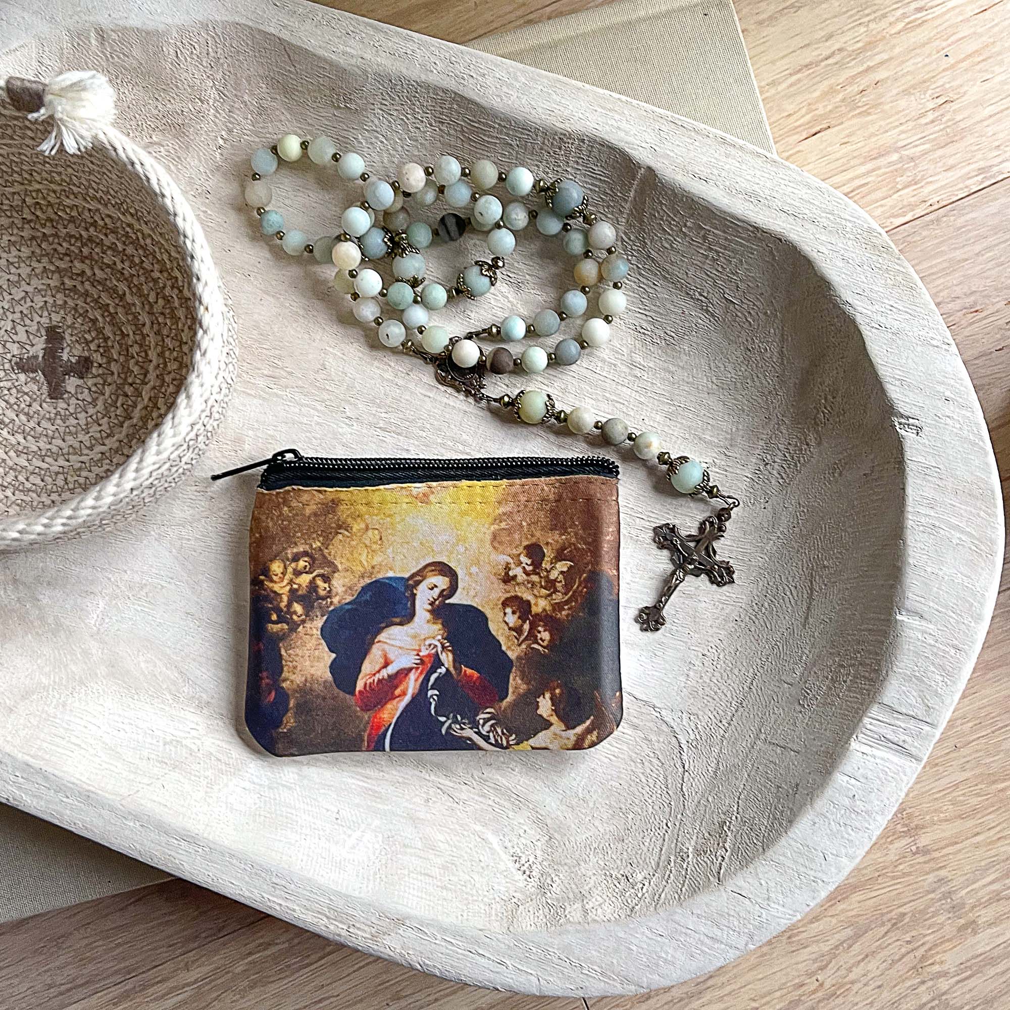 Personalized Our Lady Undoer of Knots Rosary Pouch