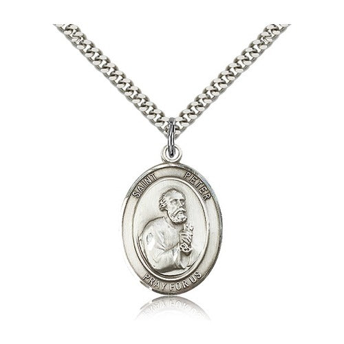 Sterling Silver St. Peter the Apostle Pendant w/ chain
