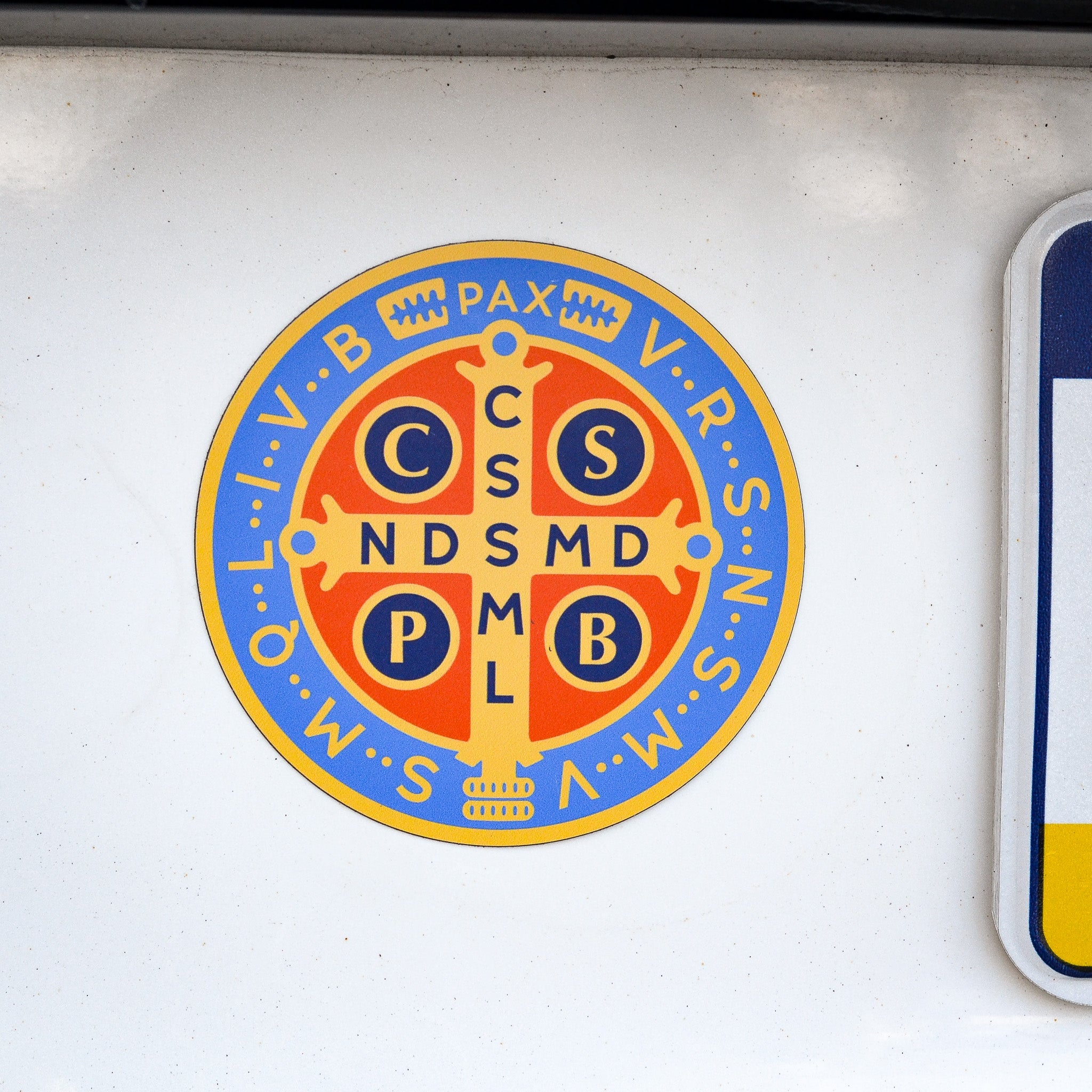 Brightly Colored St. Benedict Medal Car Magnet