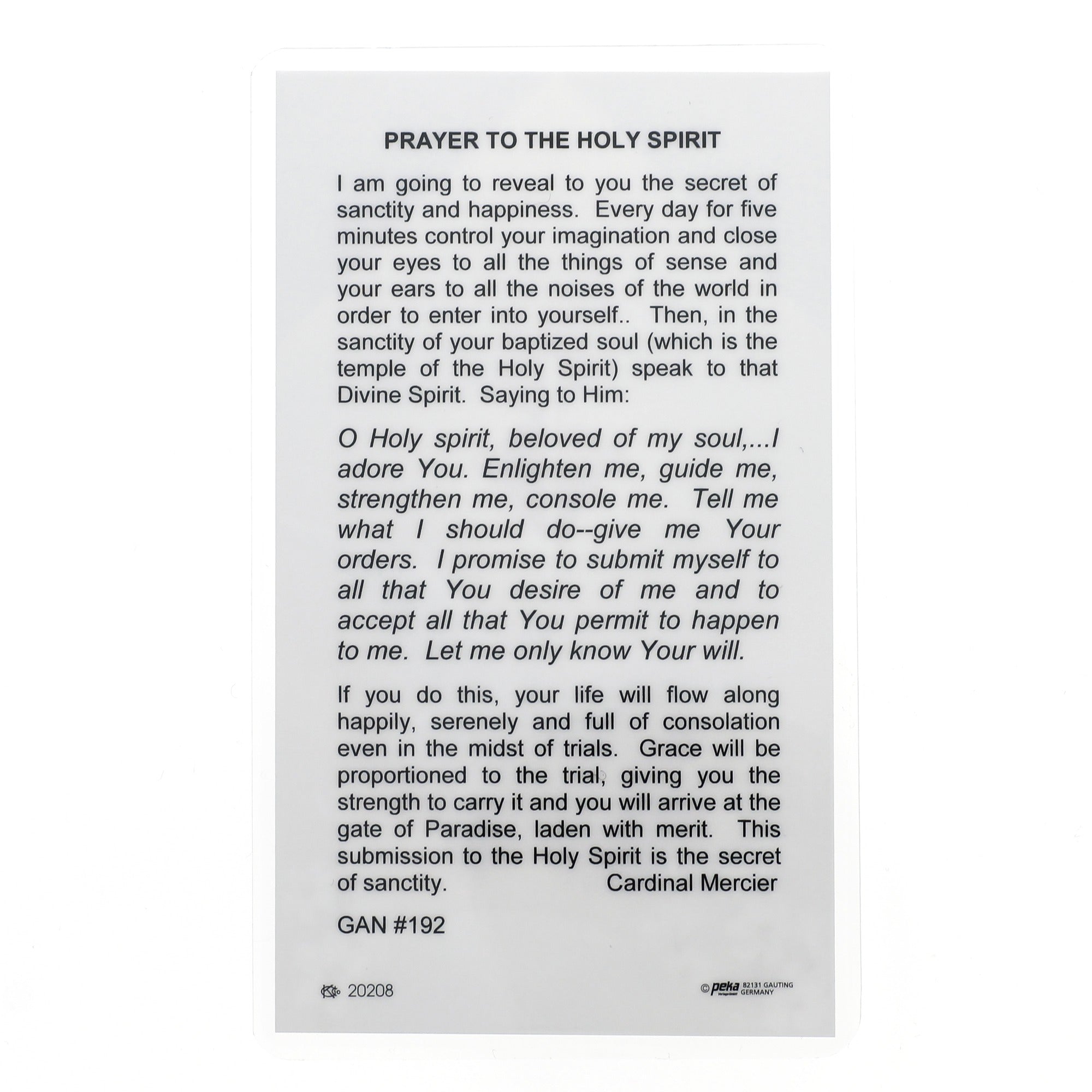 Holy Spirit Prayer Card Set