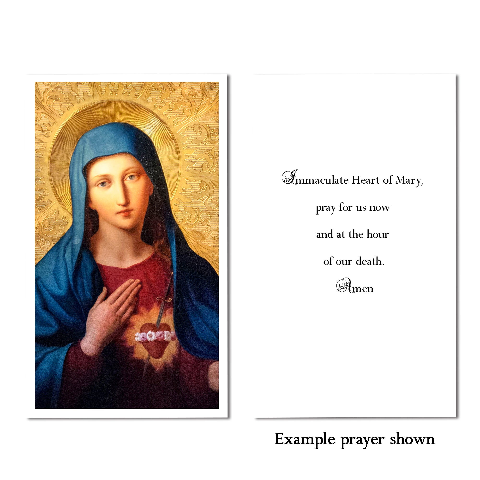 Personalized Immaculate Heart of Mary Prayer Card