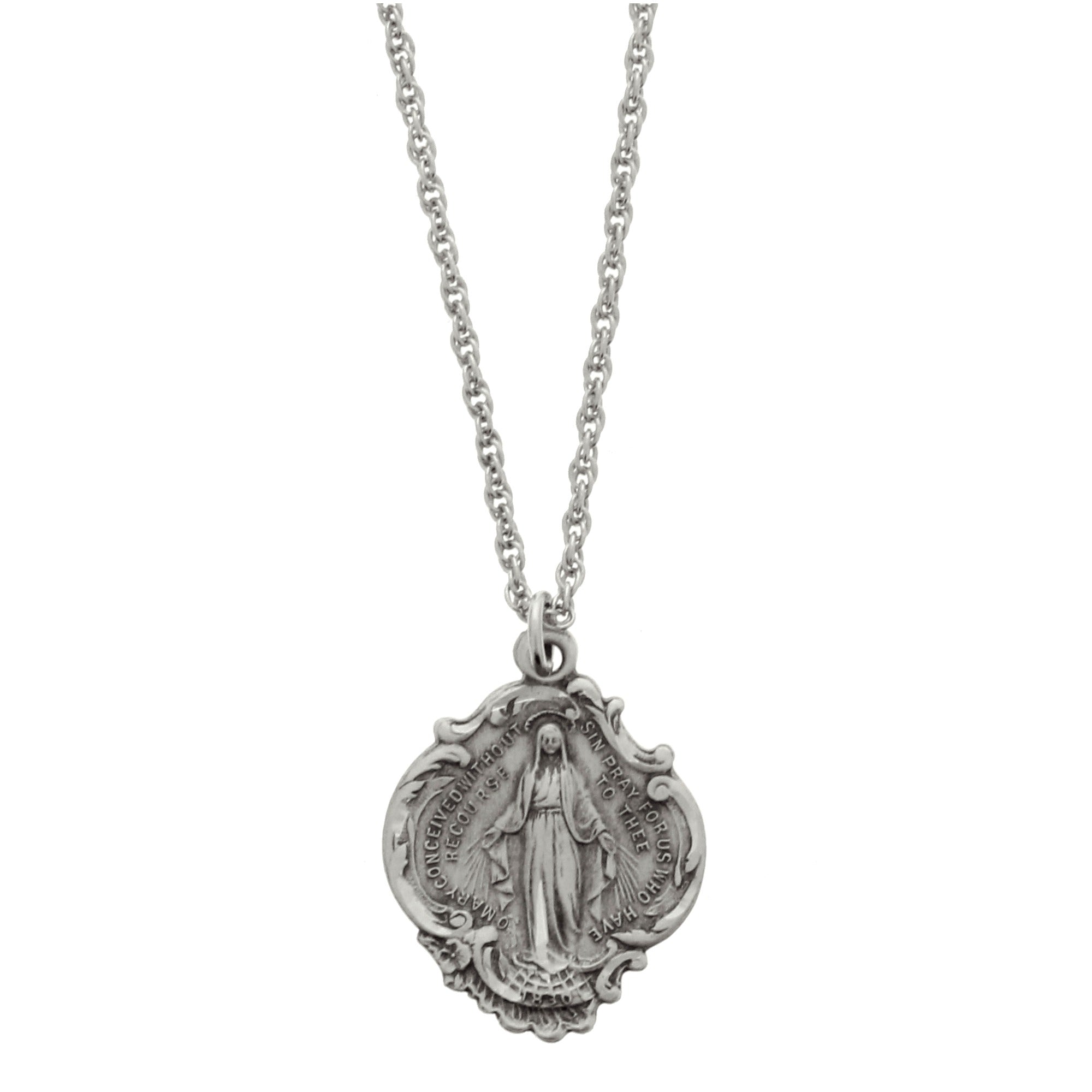 Sterling Silver Large Baroque Miraculous Medal