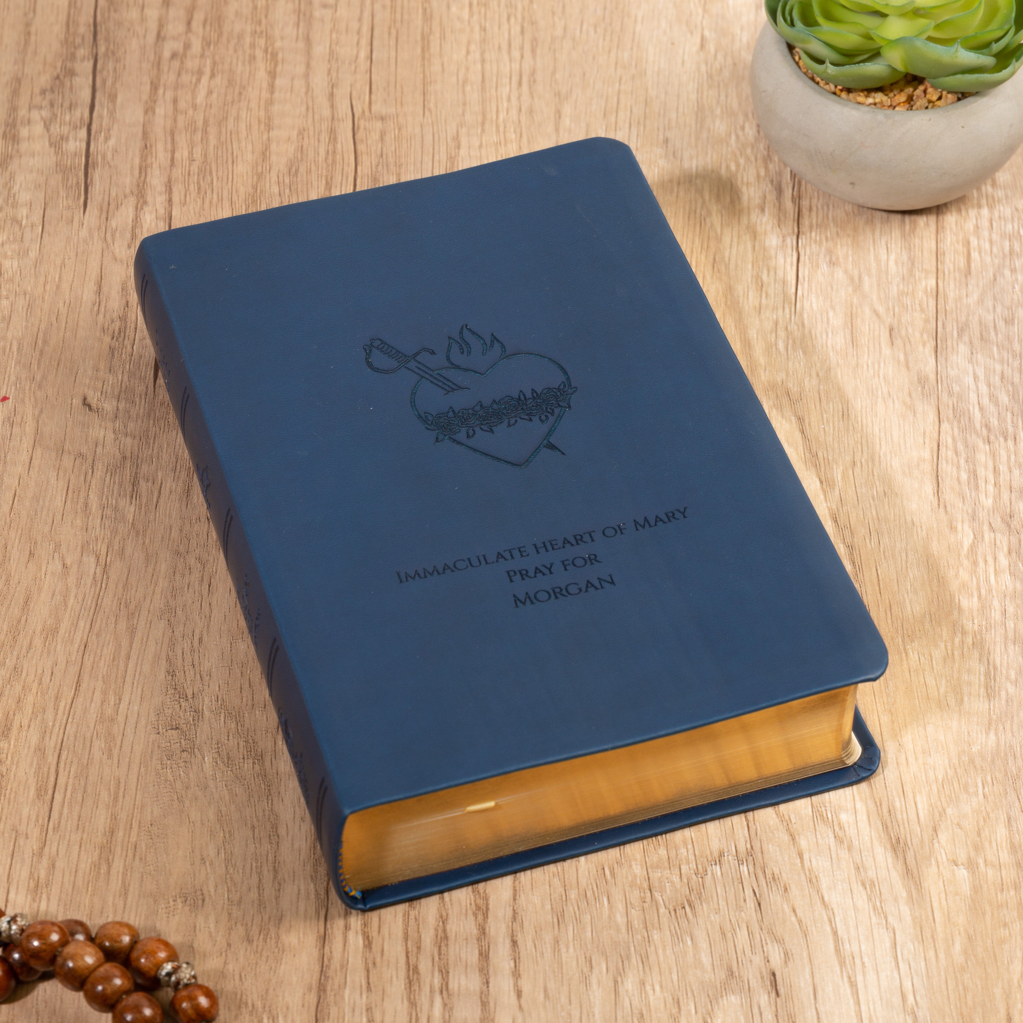 Personalized Immaculate Heart of Mary Blue Bible