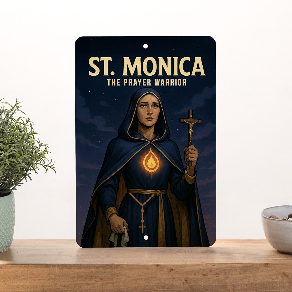 St. Monica Superhero Tin Sign