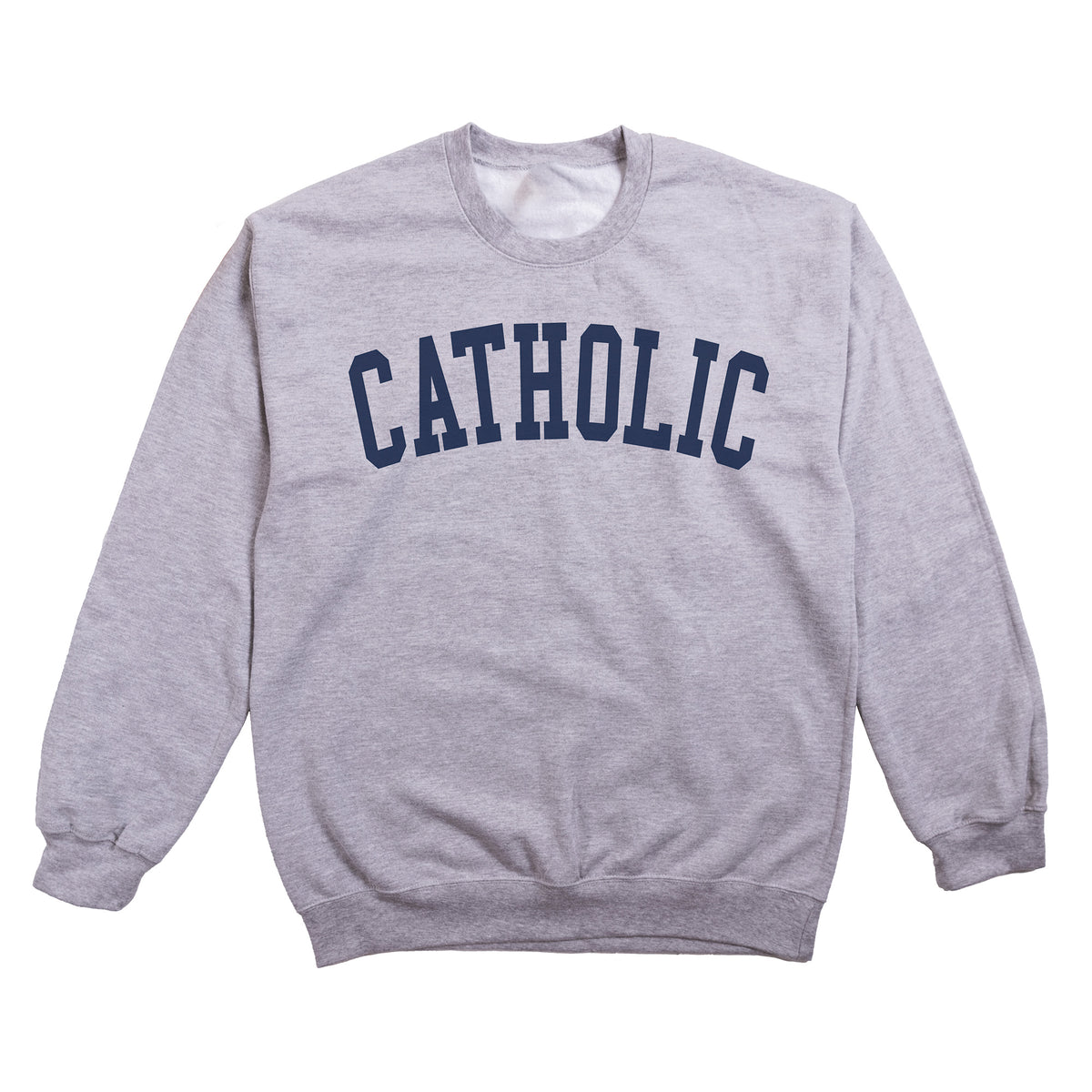 Collegiate Catholic Grey Crew Sweatshirt | The Catholic Company®