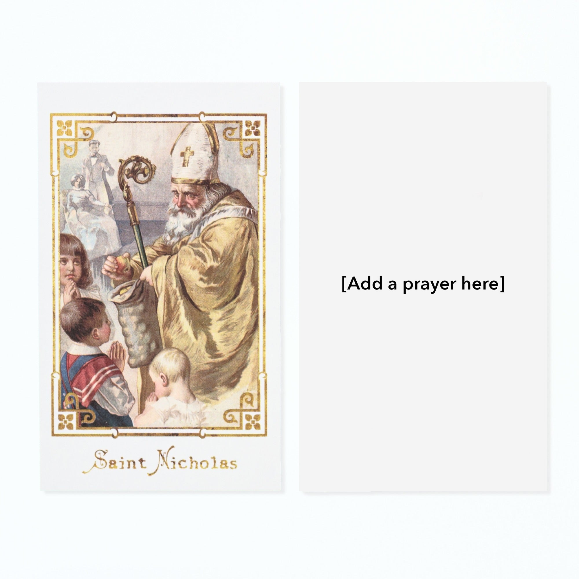 Vintage St Nicholas Personalized Prayer Cards