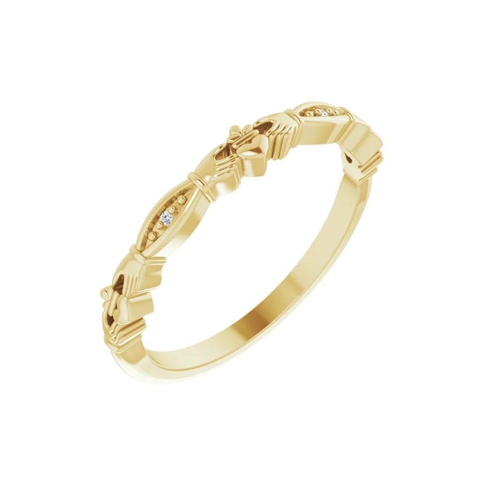 Natural Diamond Claddagh Ring
