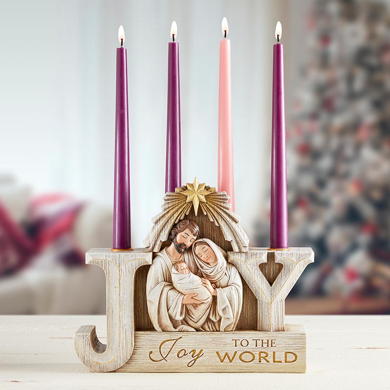 Joy to the World Advent Candleholder