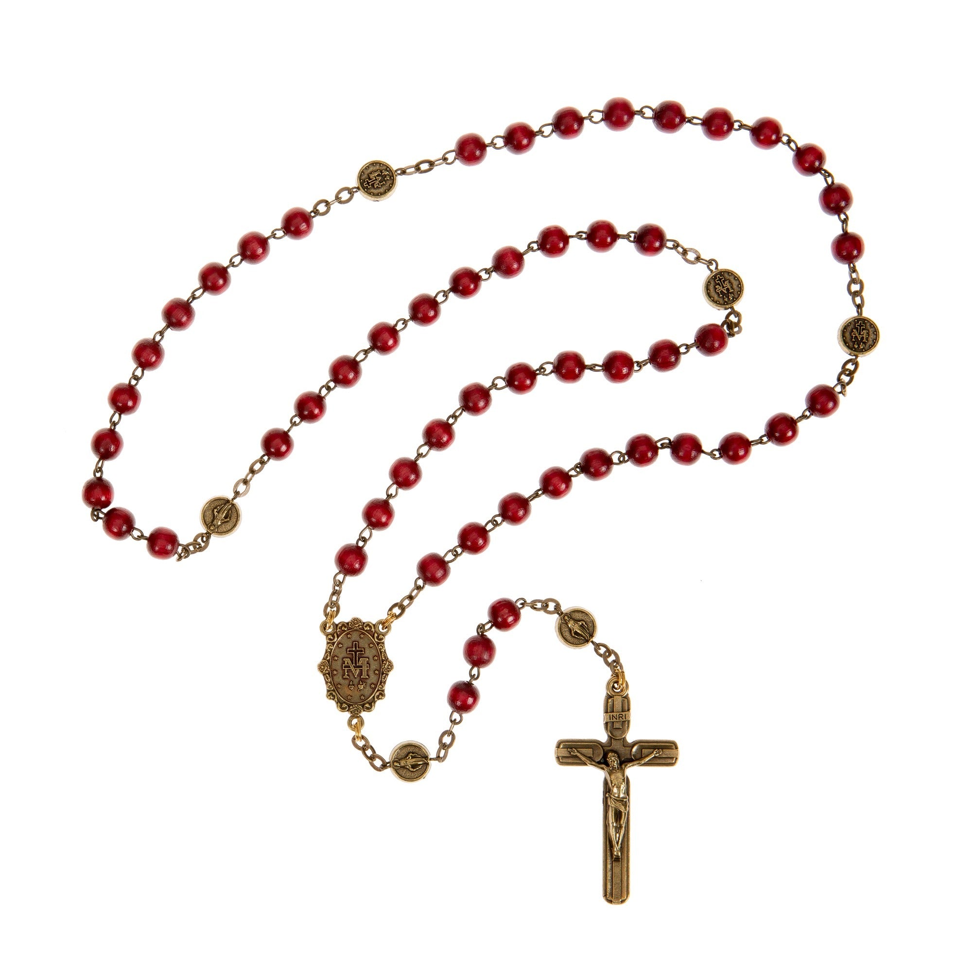 Miraculous Medal Crimson Rosary