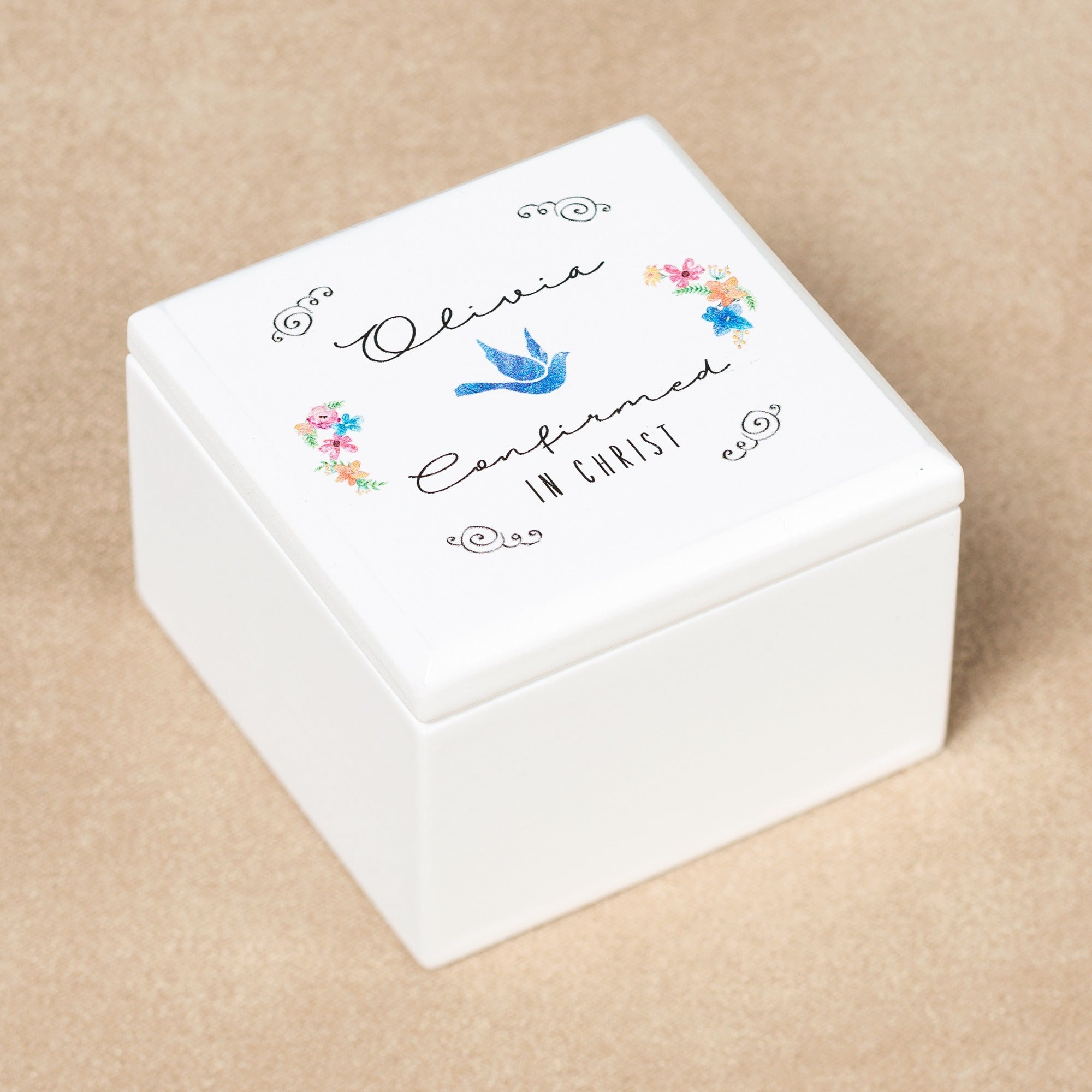Personalized Boho Floral Confirmation Keepsake Box