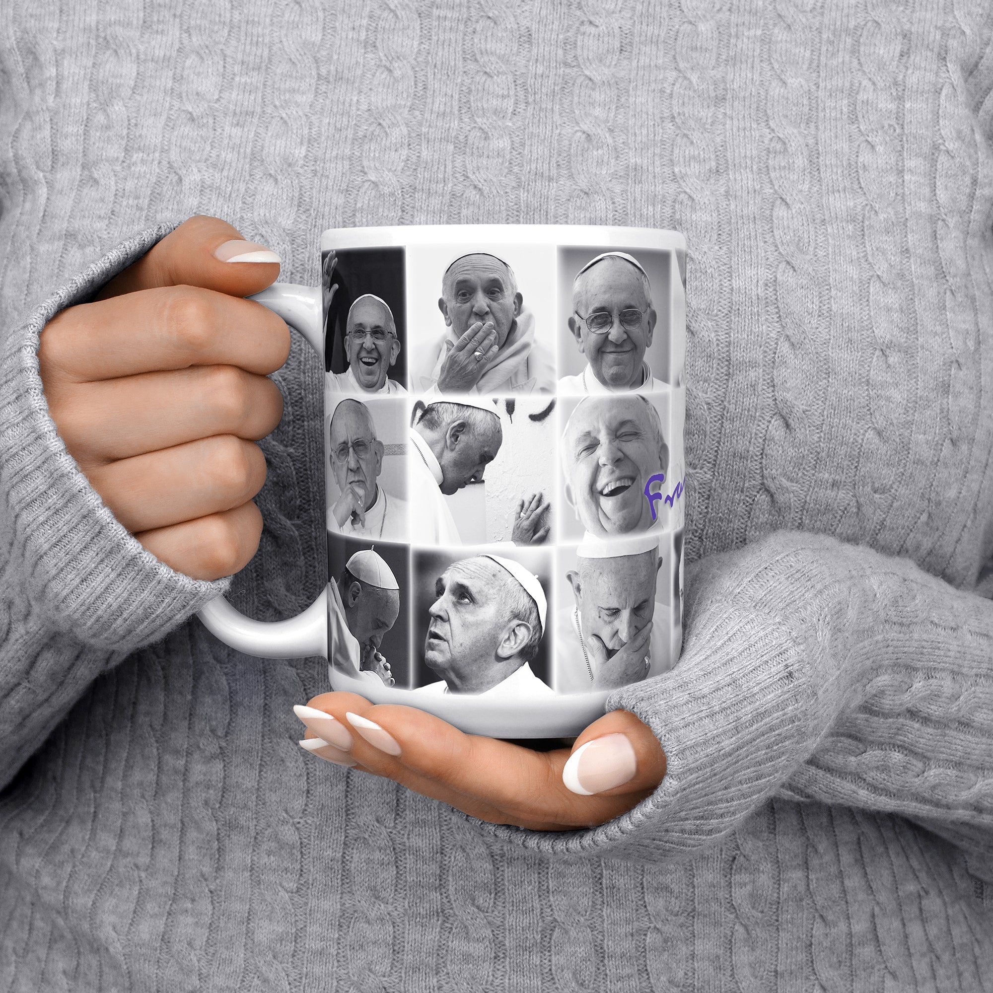 The Many Faces of Pope Francis Mug