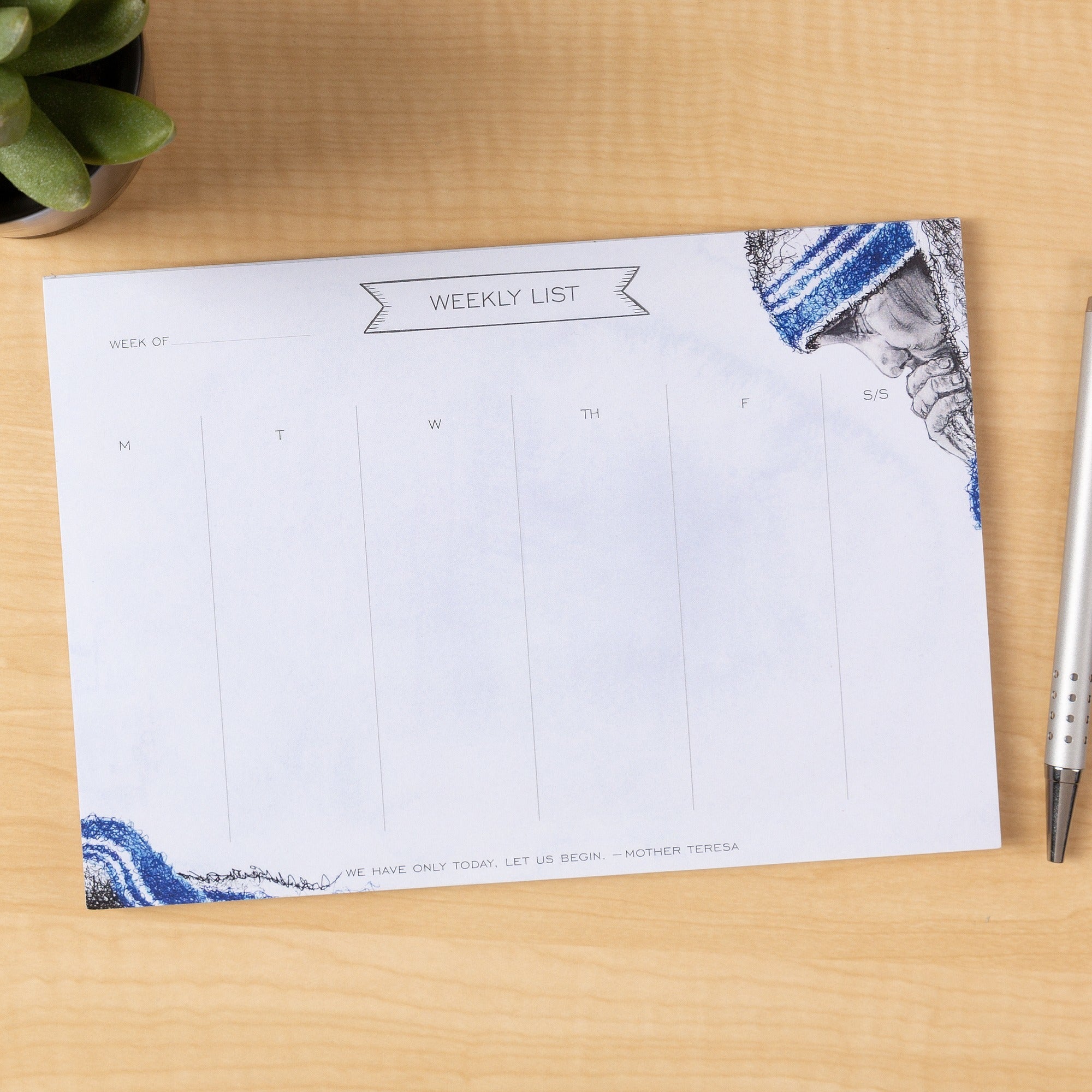 Mother Teresa Weekly Agenda Pad