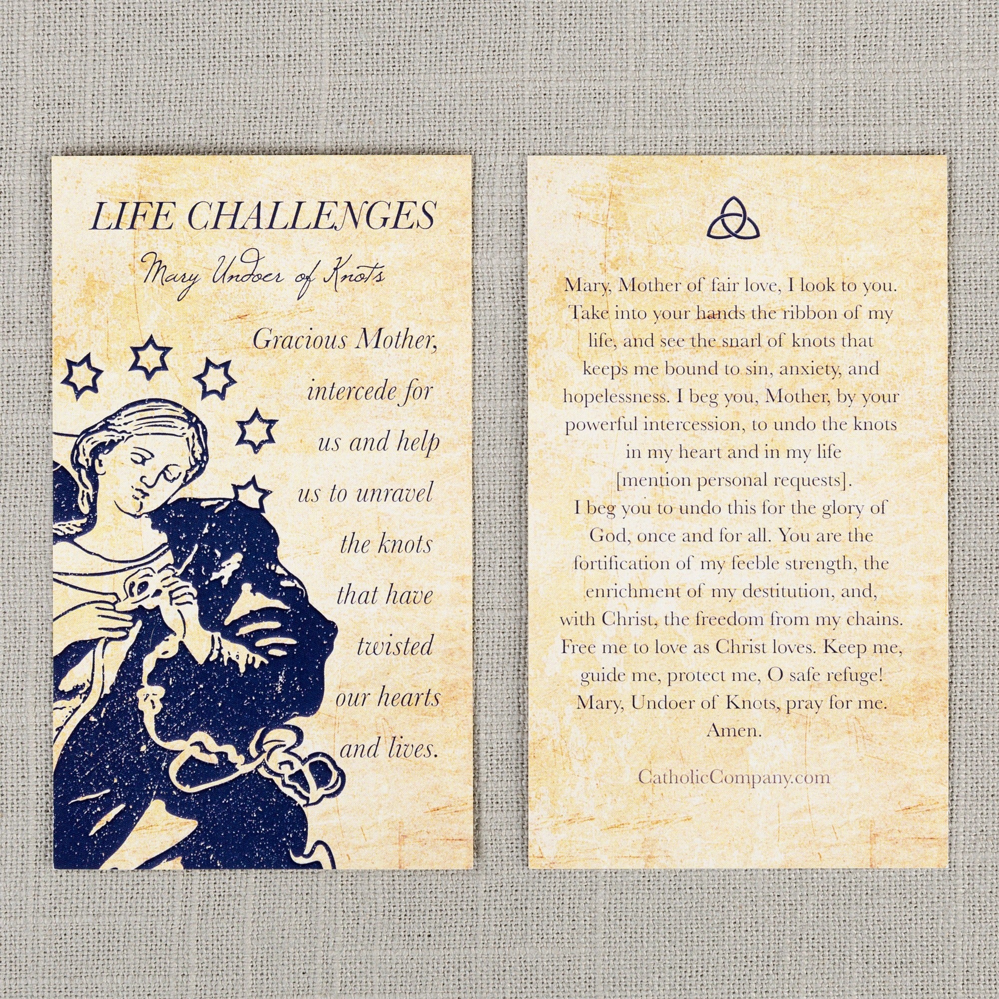 Our Lady Undoer of Knots - Life Challenges Prayer Card