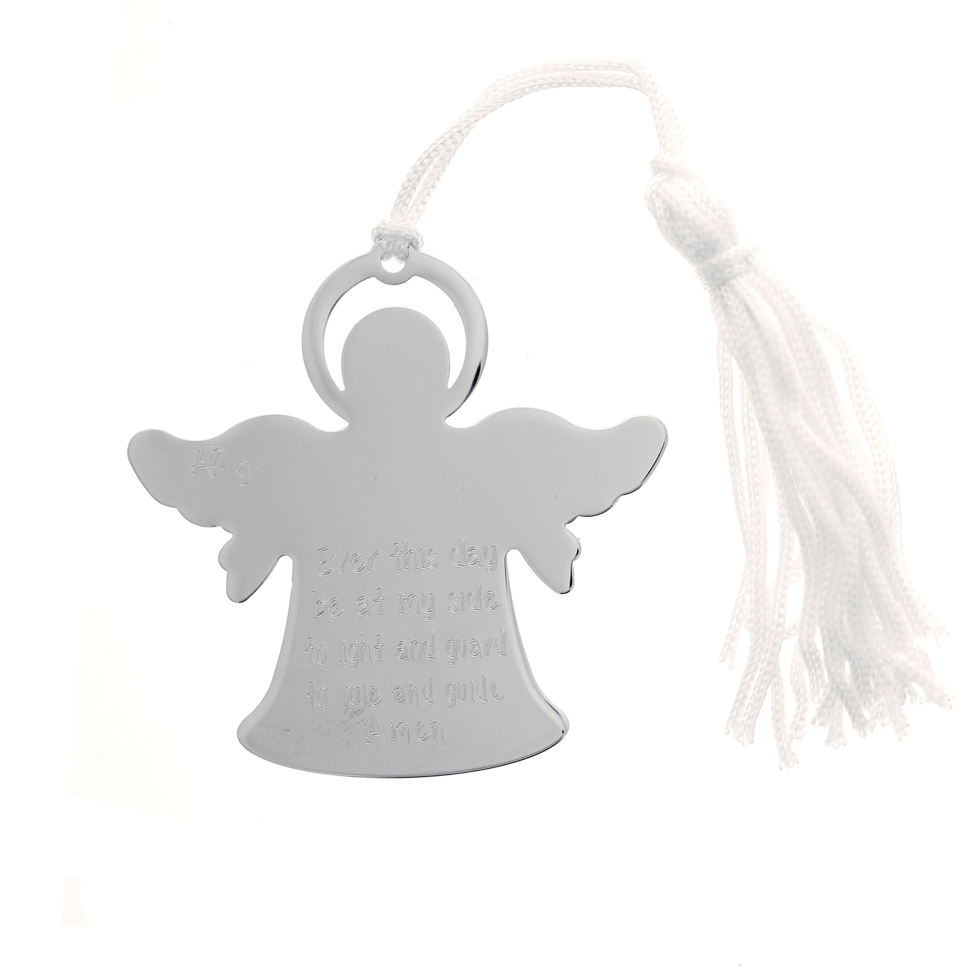 Personalized Silver Angel Crib Medal