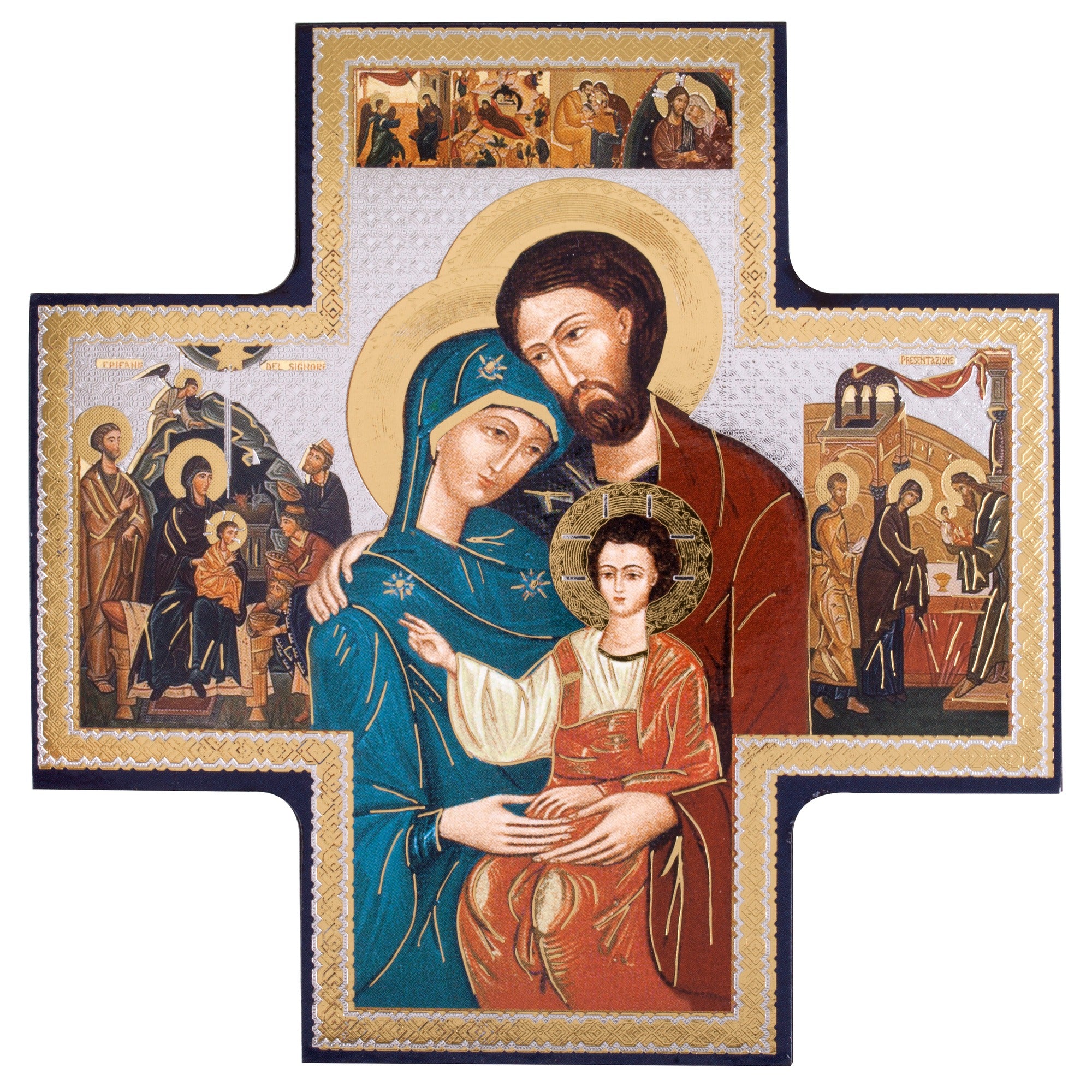 Holy Family Cross Icon, 6" x 6"