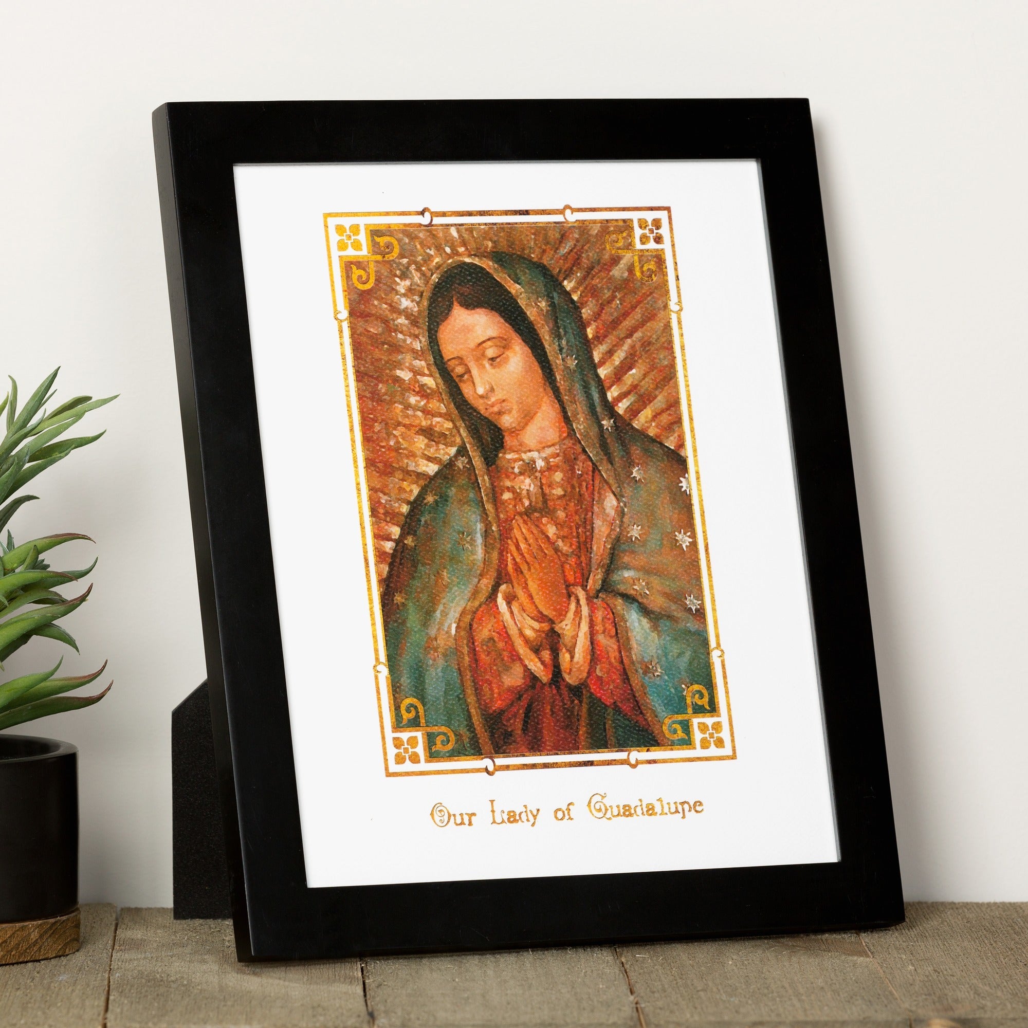 Our Lady of Guadalupe Black Framed Art Print