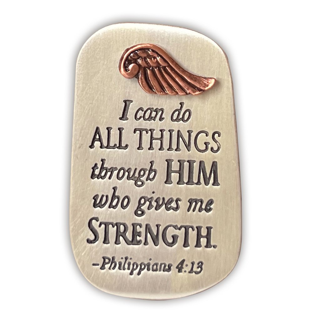 I Can Do All Things Visor Clip with Angel Wing