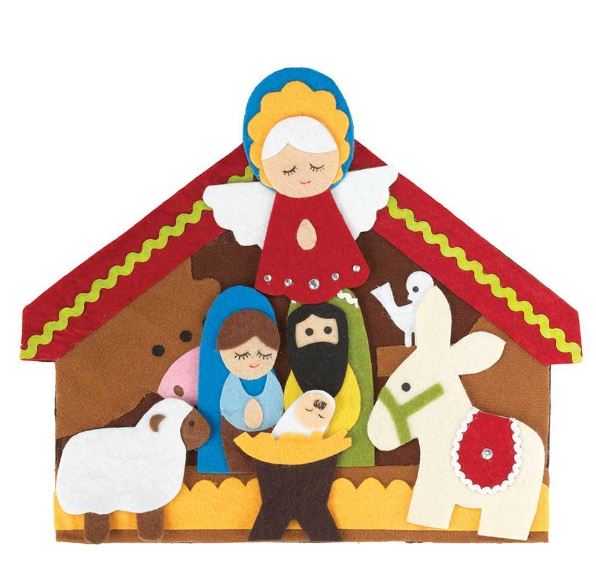 Felt Velcro Children's Nativity Set - 7 Pieces
