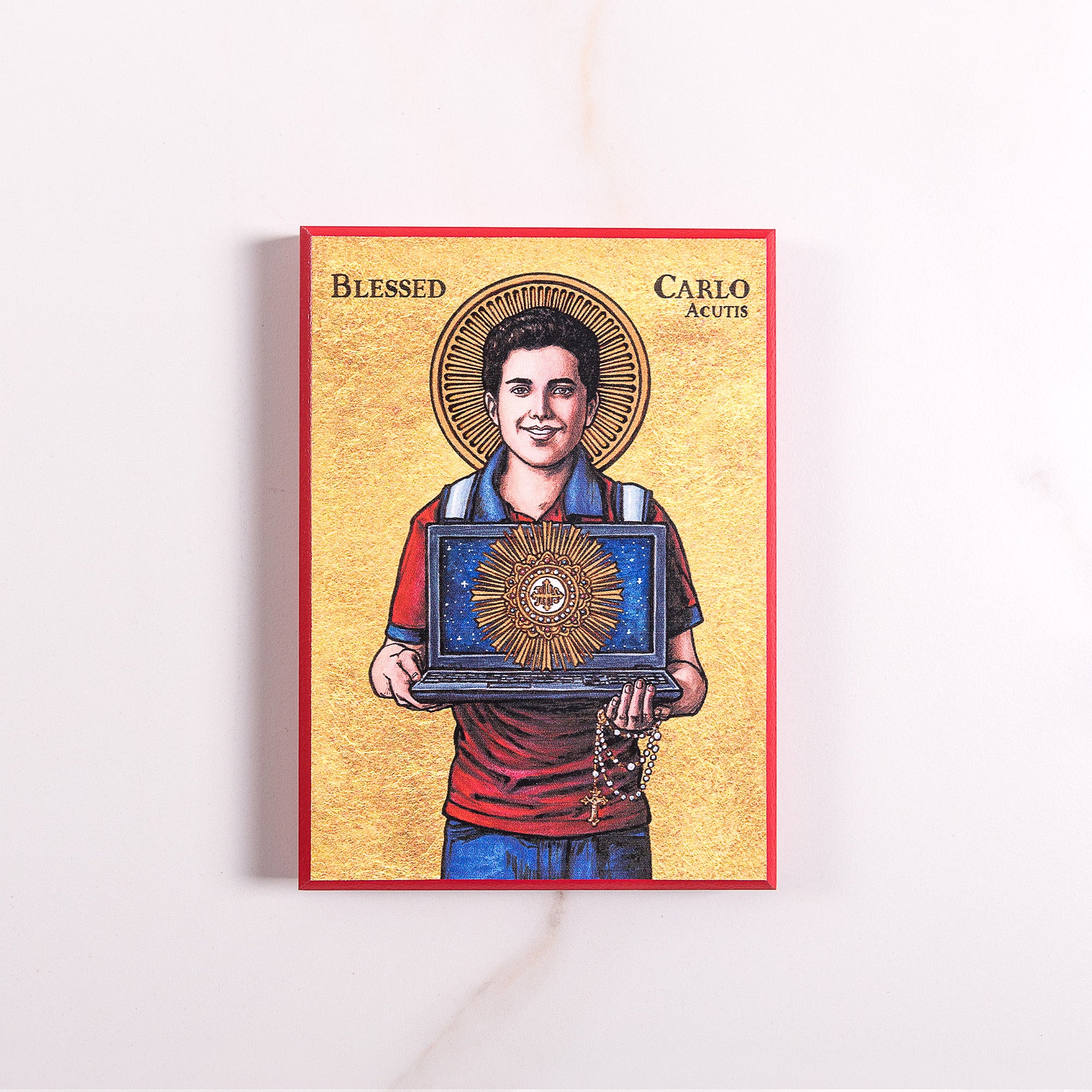 Bl. Carlo Acutis Modern Icon Plaque - 5" x 7"