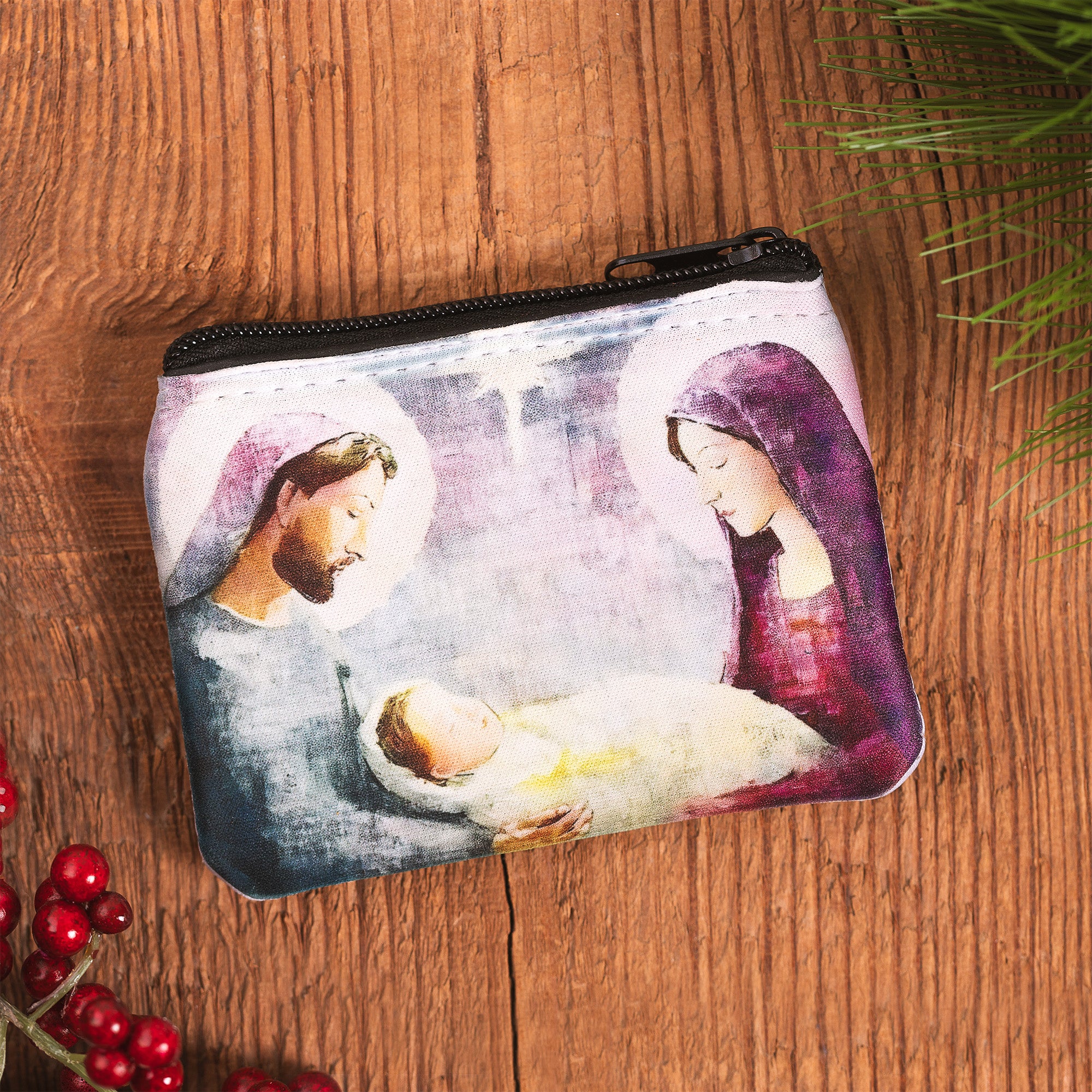 Personalized Holy Family Rosary Pouch