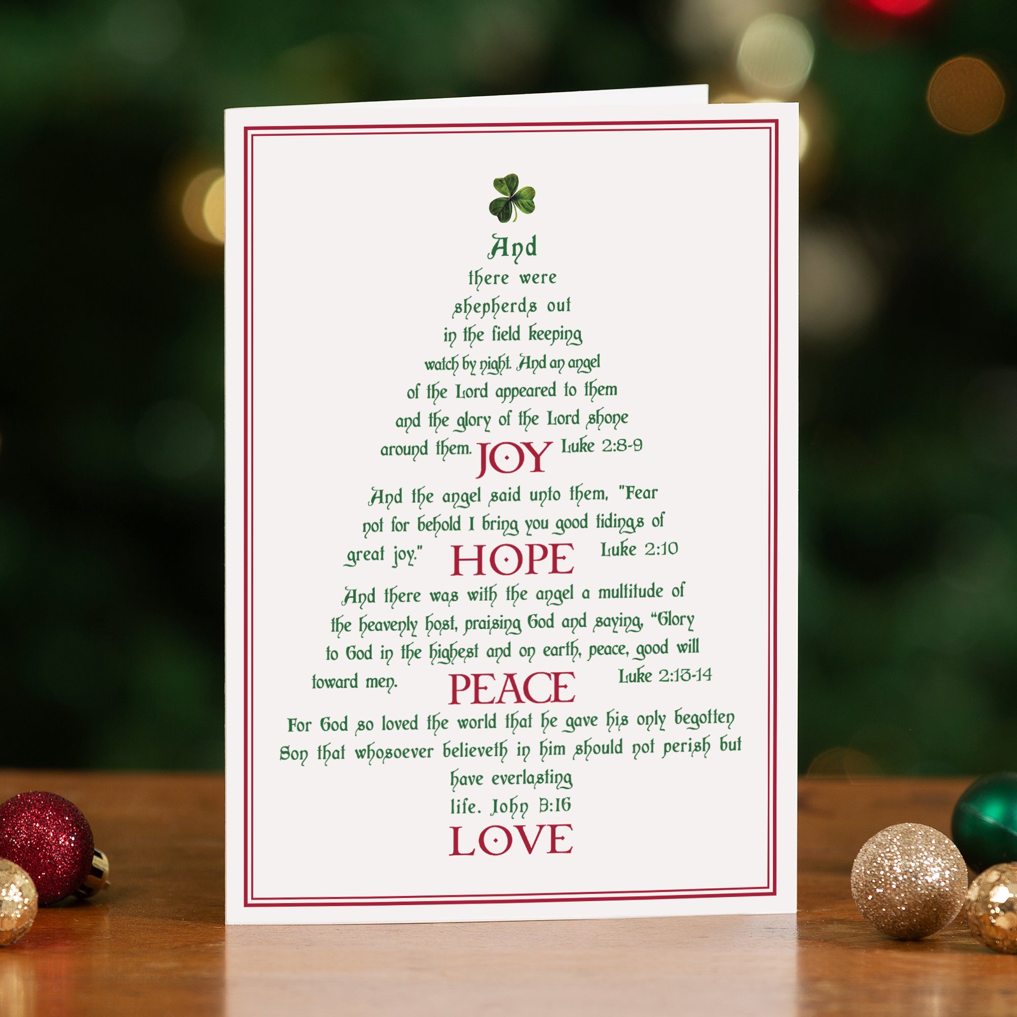 Irish Joy Hope Peace and Love Christmas Cards - Set of 20