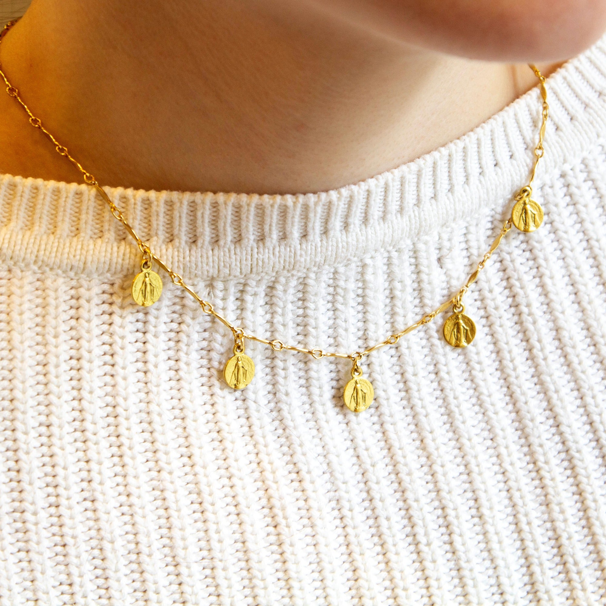 Our Lady of Grace Petite Medallion Necklace