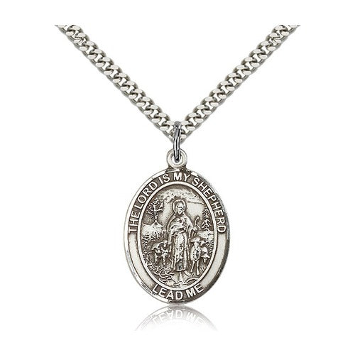 Sterling Silver Lord Is My Shepherd Pendant w/ 24" chain