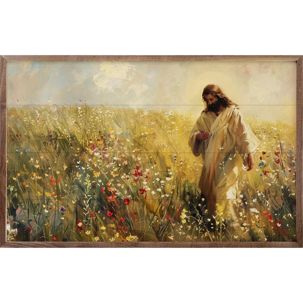 Jesus Among Wildflowers Framed Art