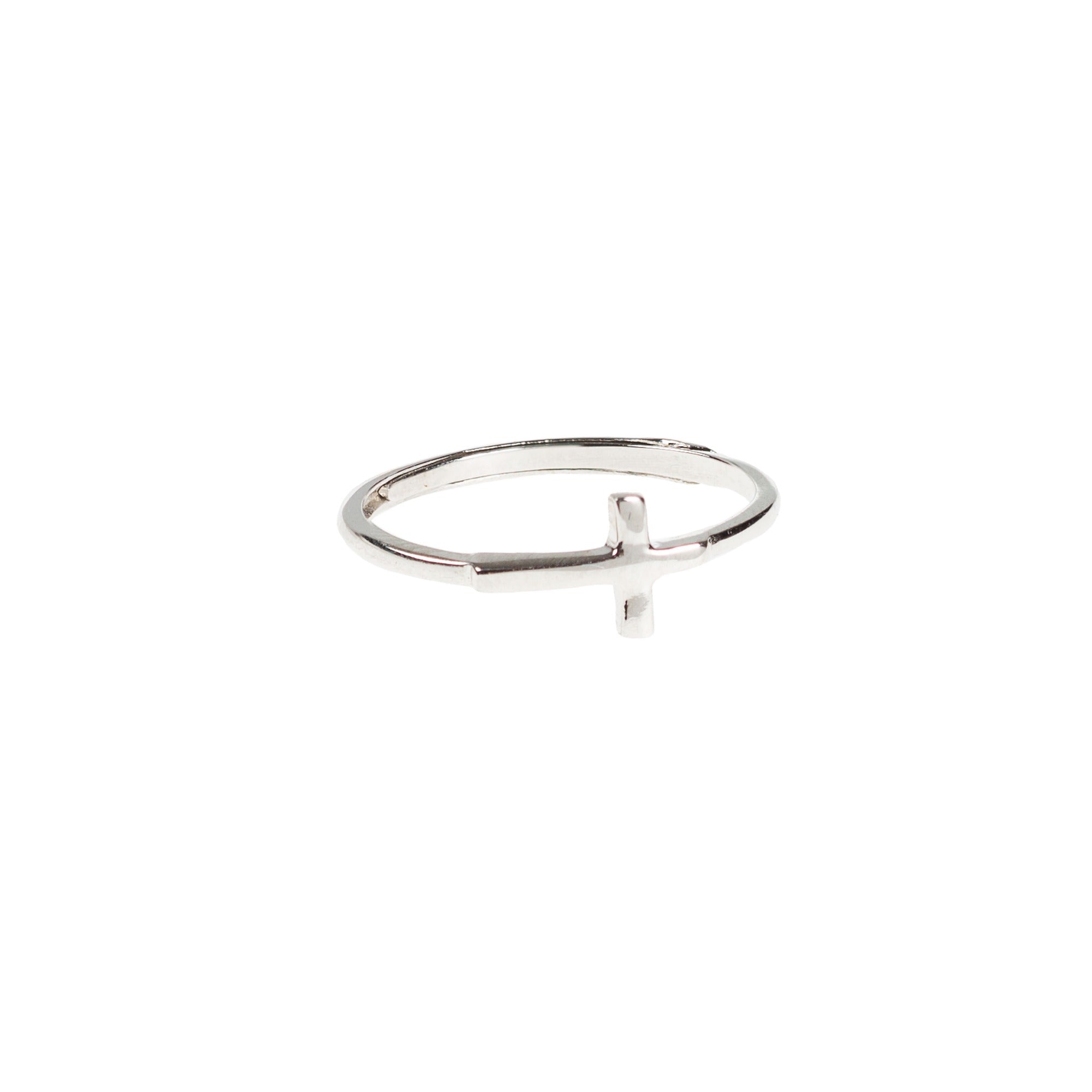Sterling Silver Cross Earrings & Ring - Set