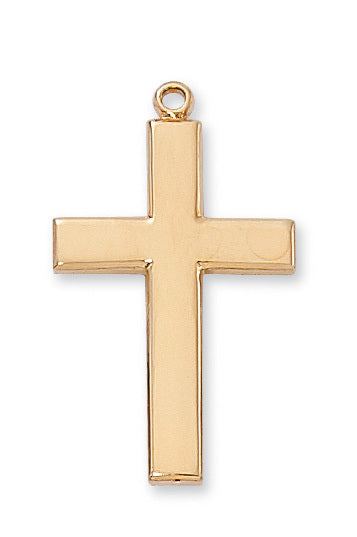 Gold/Sterling Silver Cross with 24 inch chain